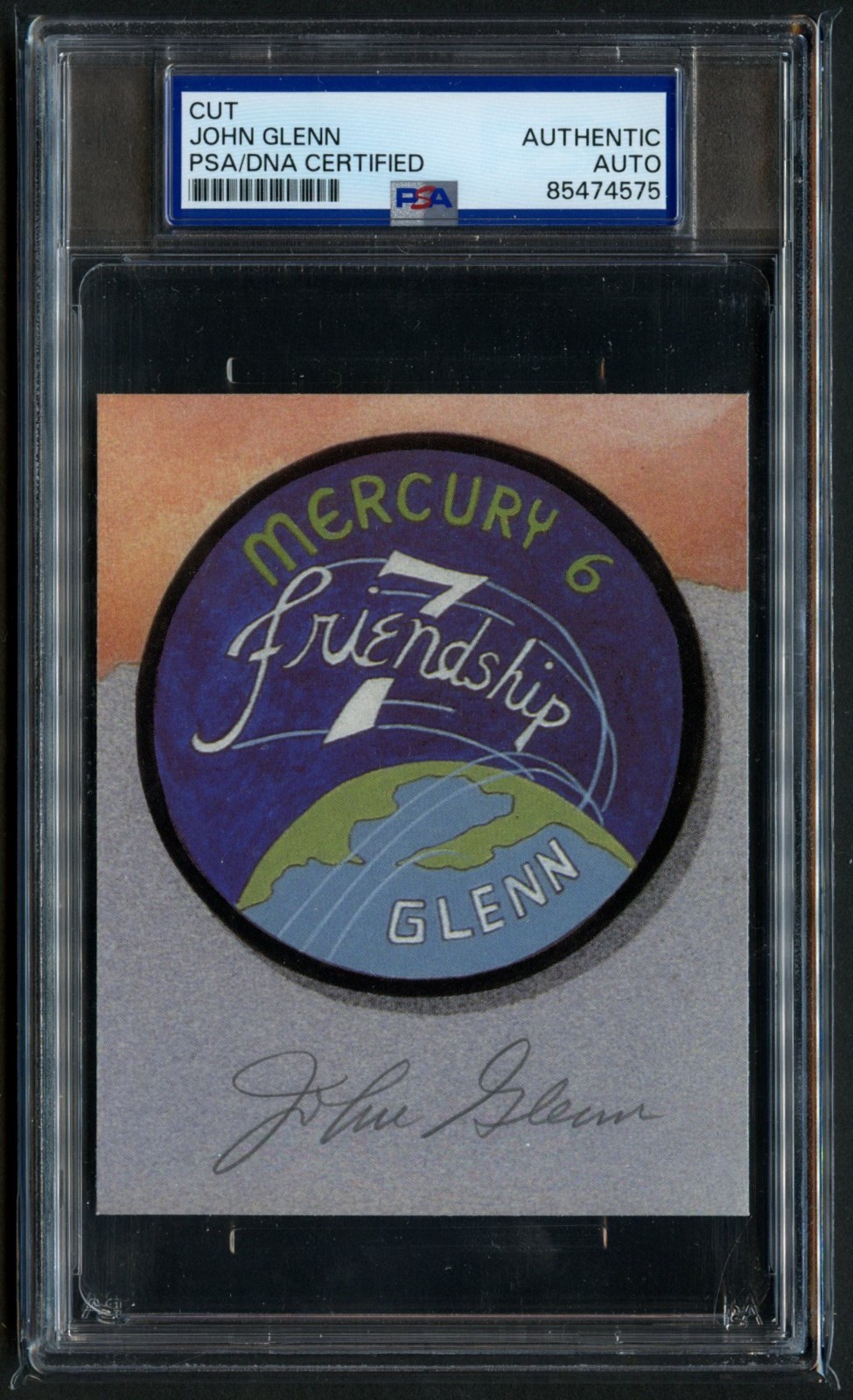 John Glenn d2016 signed autograph 3.5x4.5 Cut Mercury 7 Astronaut PSA Slabbed John Glenn d2016 signed autograph 3.5x4.5 Cut Mercury 7 Astronaut PSA Slabbed