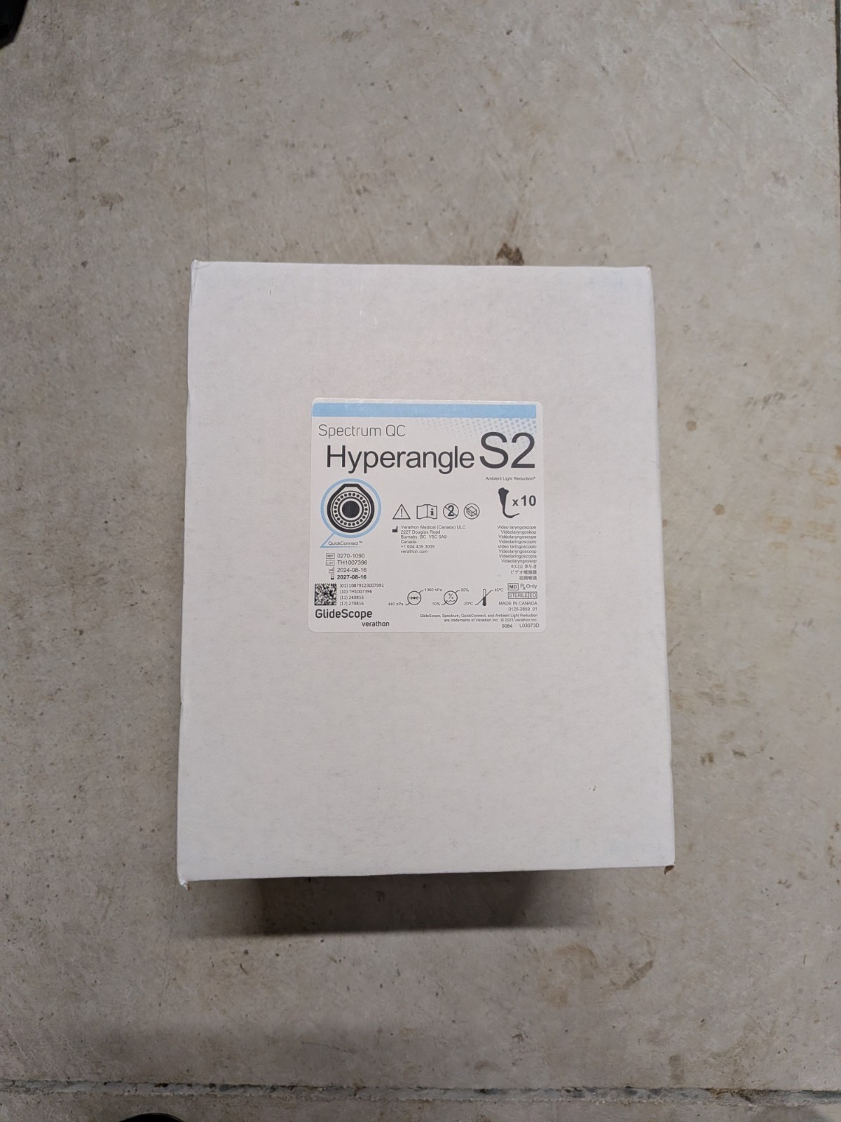 Verathon GlideScope Spectrum QC QuickConnect, Hyperangle S2 - pack x10