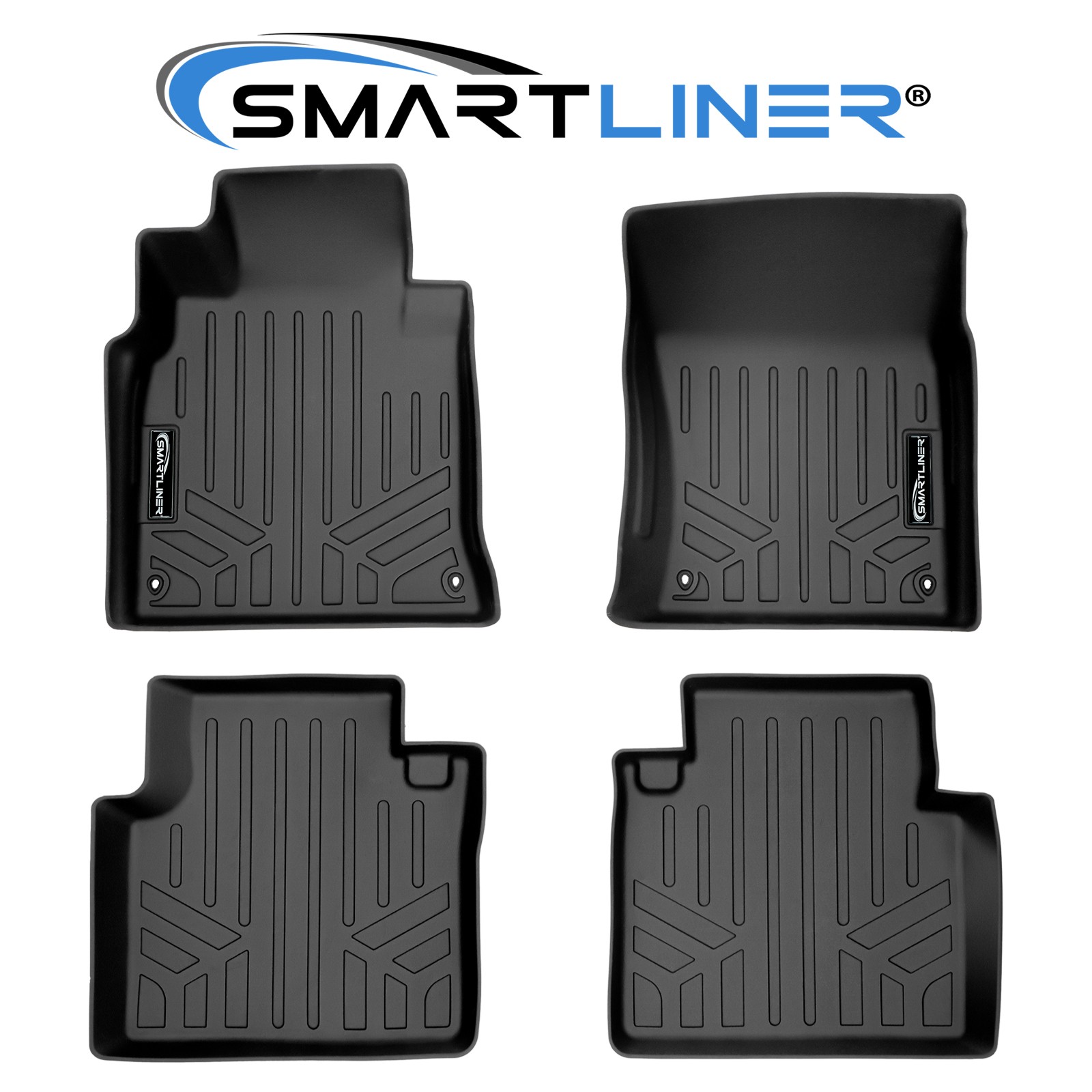 SMARTLINER Custom Floor Mats 2 Row Liner Set Black for 2014-2020 Infiniti Q70