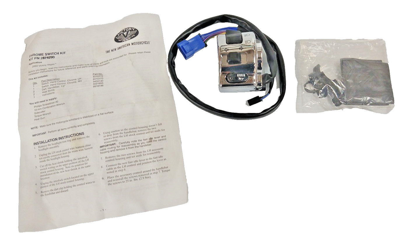 Victory Vegas Chrome Switch Housing 03  New OEM Polaris 2874290 NOS