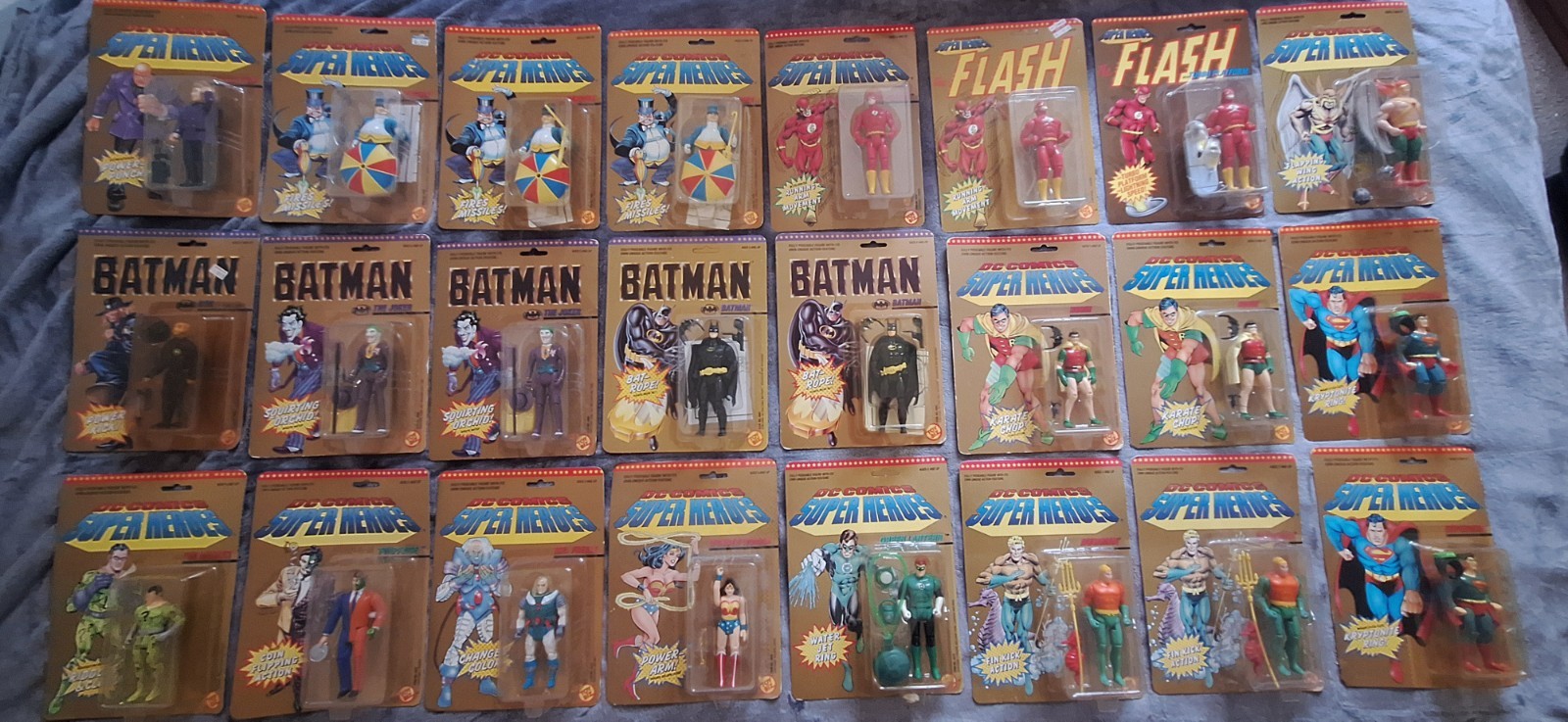 TOYBIZ 1989-1991 DC COMICS SUPER HEROES Action Figure Collection (LOT OF 24)