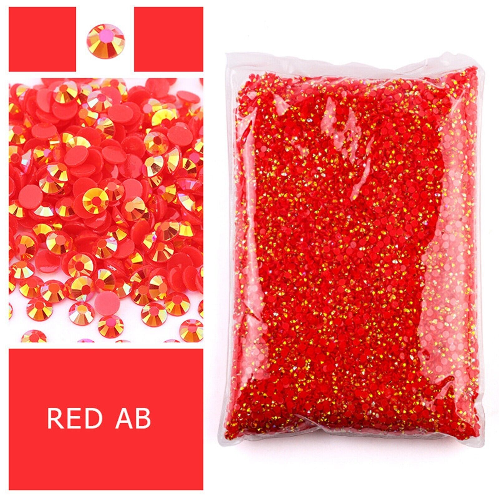 10,000pcs 3mm SS10 Jelly AB Crystal Flatback Resin Round Rhinestones Glue on Gem