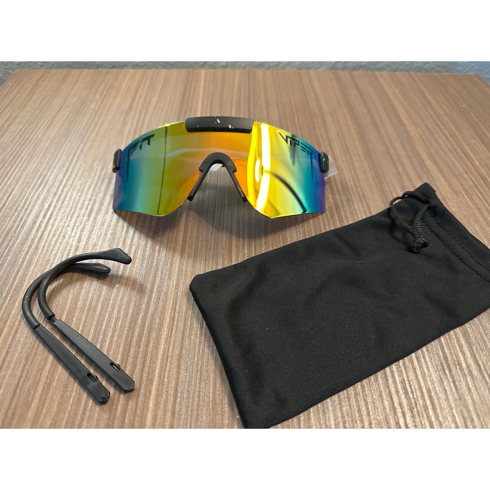 Pit Viper The Gold Standard Polarized Sunglasses Black Yellow Splatter Shield