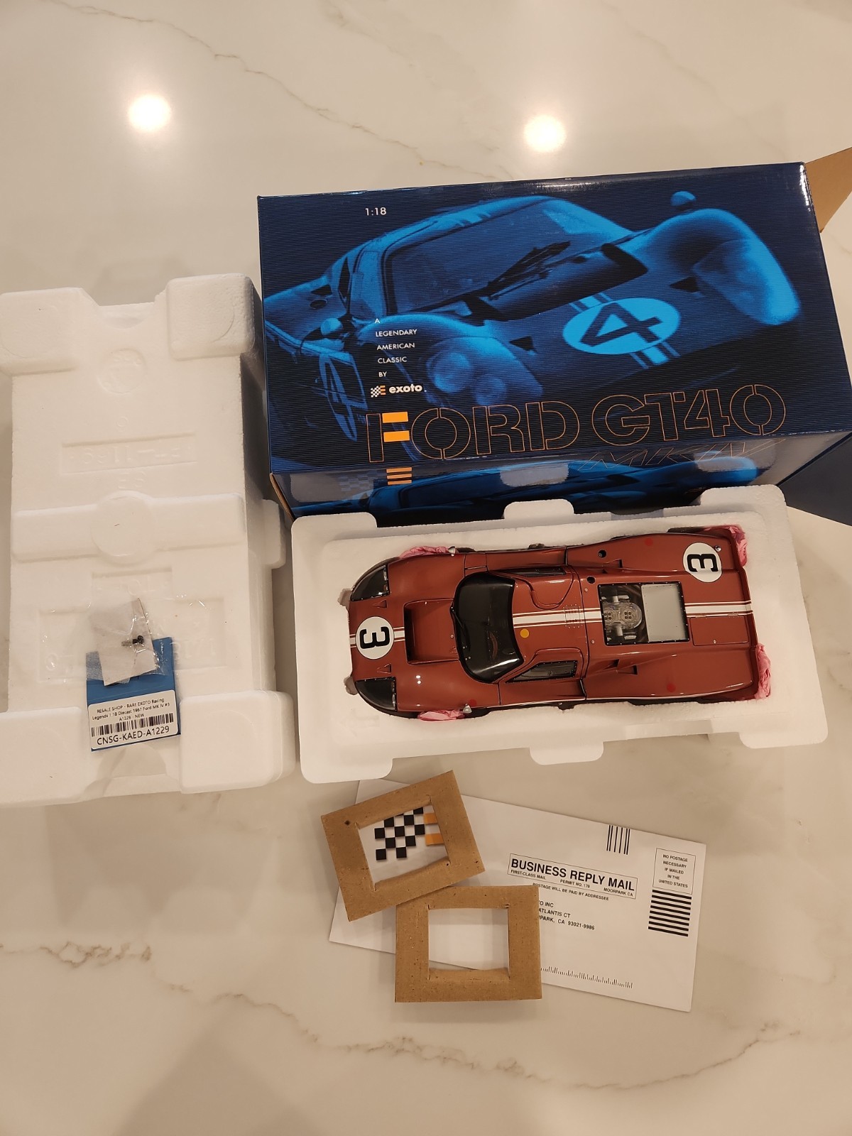 Exoto 1/18 1967 Ford GT40 MK IV Le Mans 24 Hours Mario Andretti, Lucien Bianchi Exoto 1/18 1967 Ford GT40 MK IV Le Mans 24 Hours Mario Andretti, Lucien Bianchi