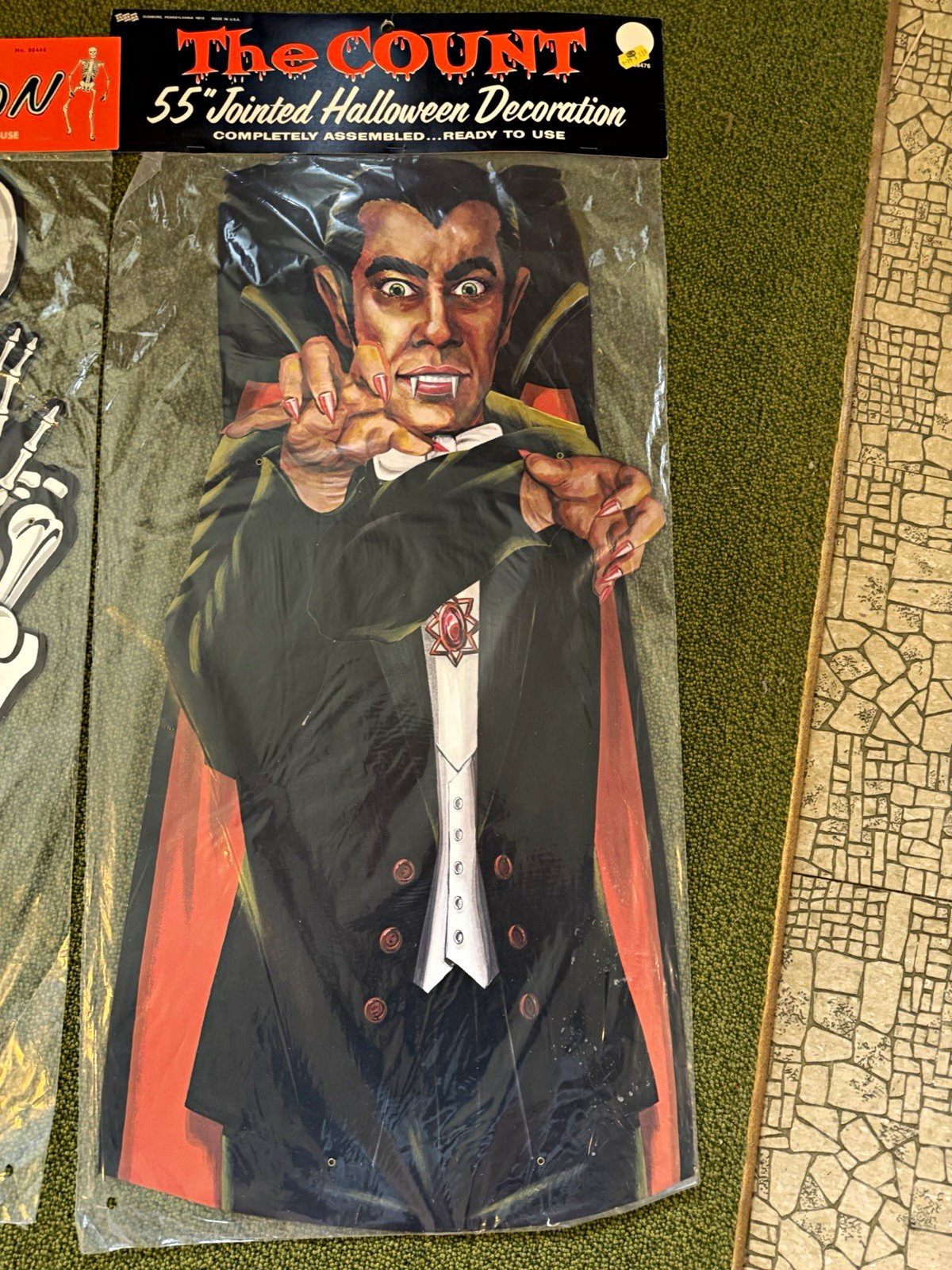 1978 “The Count” 55 in Jointed Vampire Halloween Decoration, NOS Factory sealed 1978 “The Count” 55 in Jointed Vampire Halloween Decoration, NOS Factory sealed