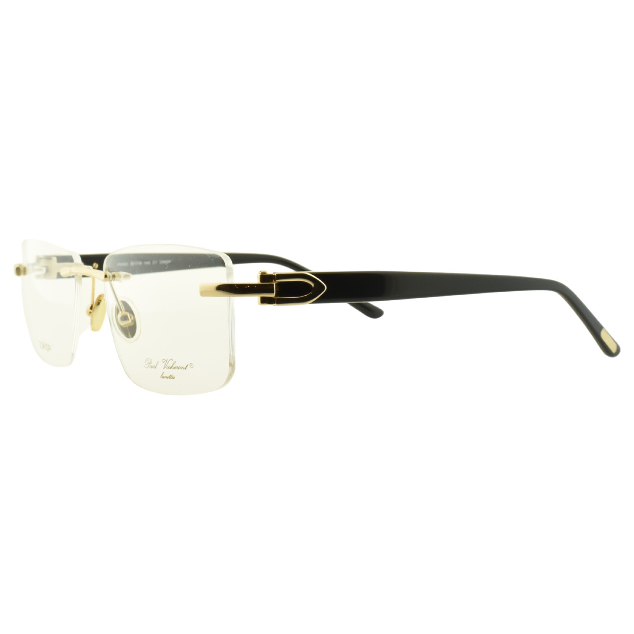NEW PAUL VOSHERONT PV622 C1 23KGP Handmade Gold Rimless Optical Frame Eyeglasses