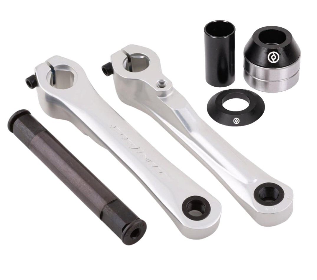 Primo Powerbite 3-Piece Cranks 165mm W/Primo MID 22mm Bottom Bracket Silver