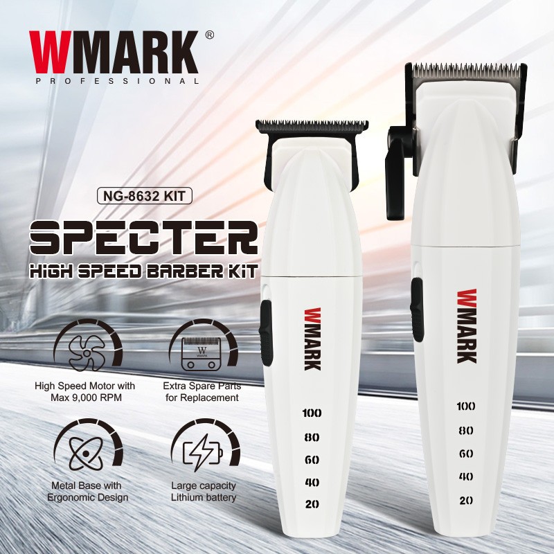 W MARK Spectre Rechargeable Hair Clipper & Trimmer NG-8632 Kit