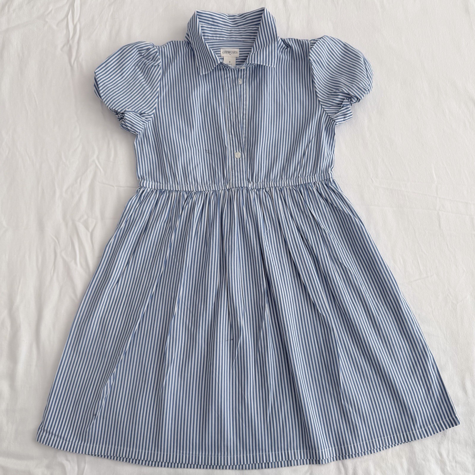 Crewcuts (J Crew) Striped Girls Puffer Sleeve Dress Size 8 Crewcuts (J Crew) Striped Girls Puffer Sleeve Dress Size 8