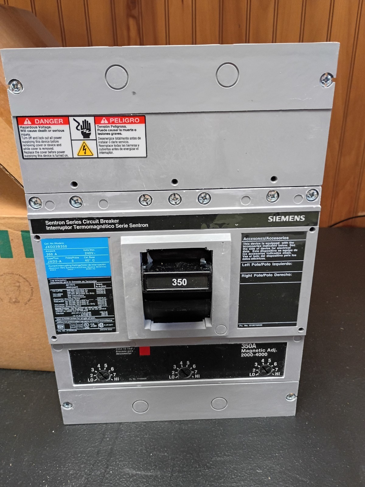Siemens JXD23B350 Circuit Breaker 350Amp 3p 240v #929151K New In Box