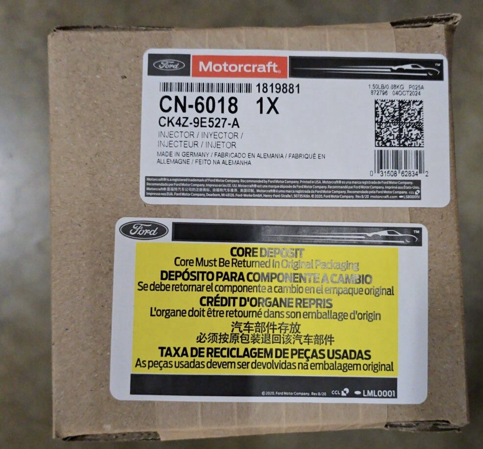 Genuine OEM CN-6018 3.2L Transit Fuel Injector Motorcraft NO CORE (CK4Z-9E527-A)