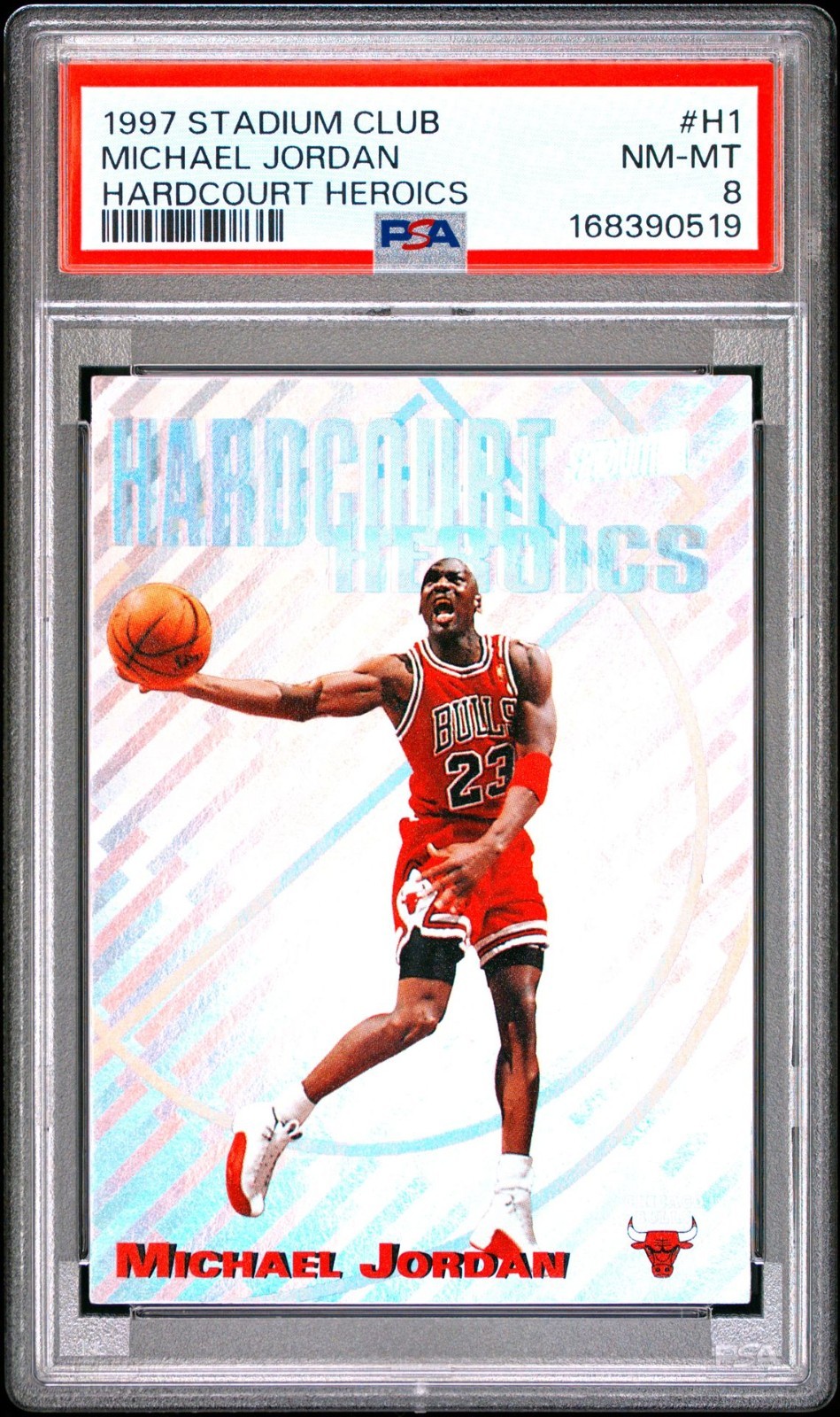 🔥 1997 STADIUM CLUB MICHAEL JORDAN #H1 HARDCOURT HEROICS NM MINT PSA 8 🔥