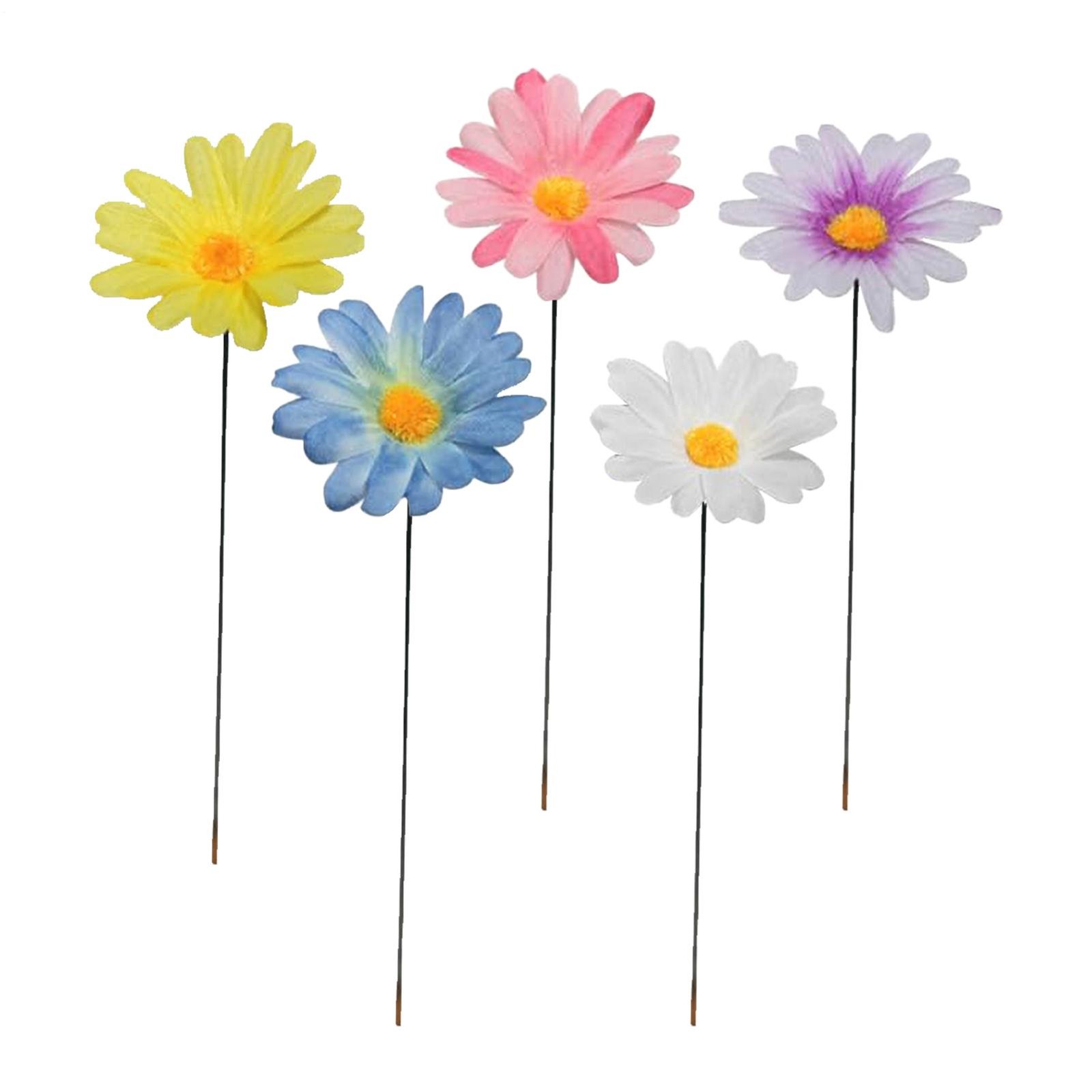 5/10/20pcs Daisy Flower Garden Stake Yard Art Lawn Ornament Daisy Flower Stakes