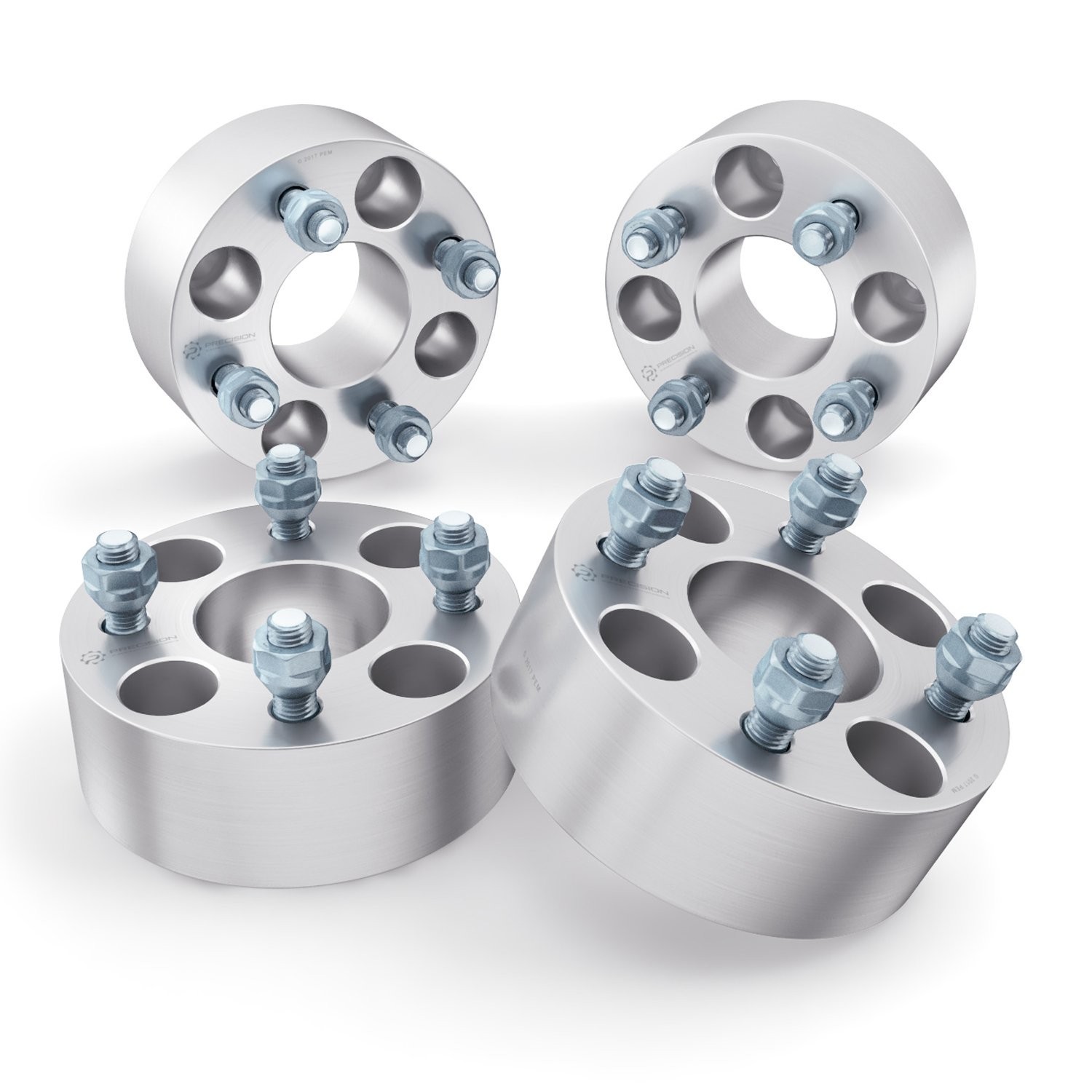 2pcs Golf Cart Wheel Spacers 4x4 to 4x4, 2.5 Inch Thick, Silver, Enhanced Stabil
