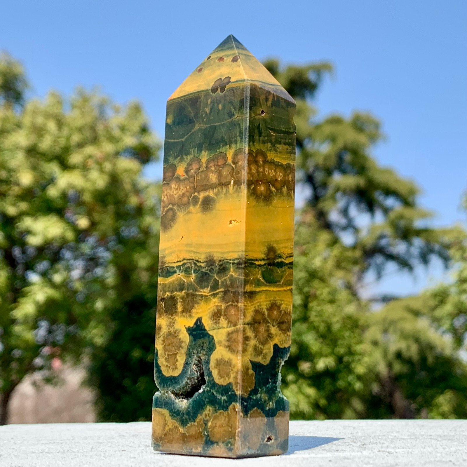 147G Natural Ocean Jasper Quartz Energy Tower Crystal Mineral Healing Decor