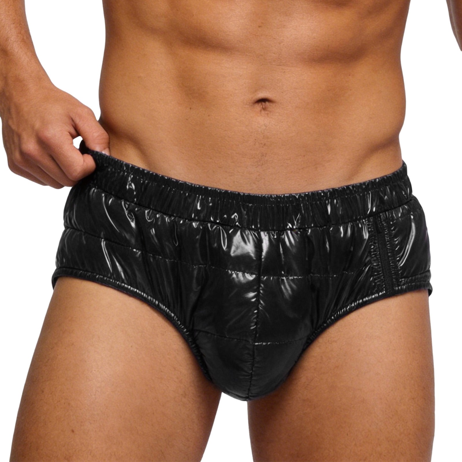US YiZYiF Men Underwear Knickers Plastic Padded Quilted Panty Unisex Briefs