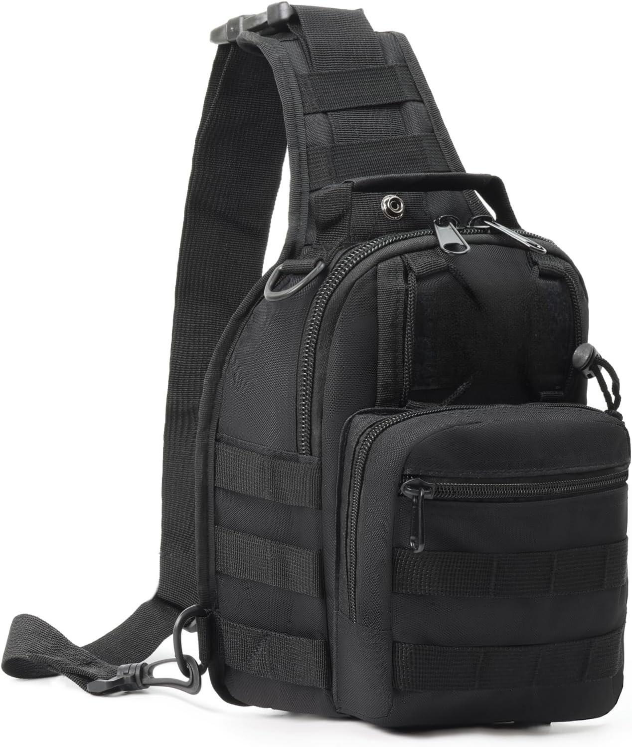 Bolso Táctico Bandolera MOLLE Impermeable Nylon EDC Senderismo Negro