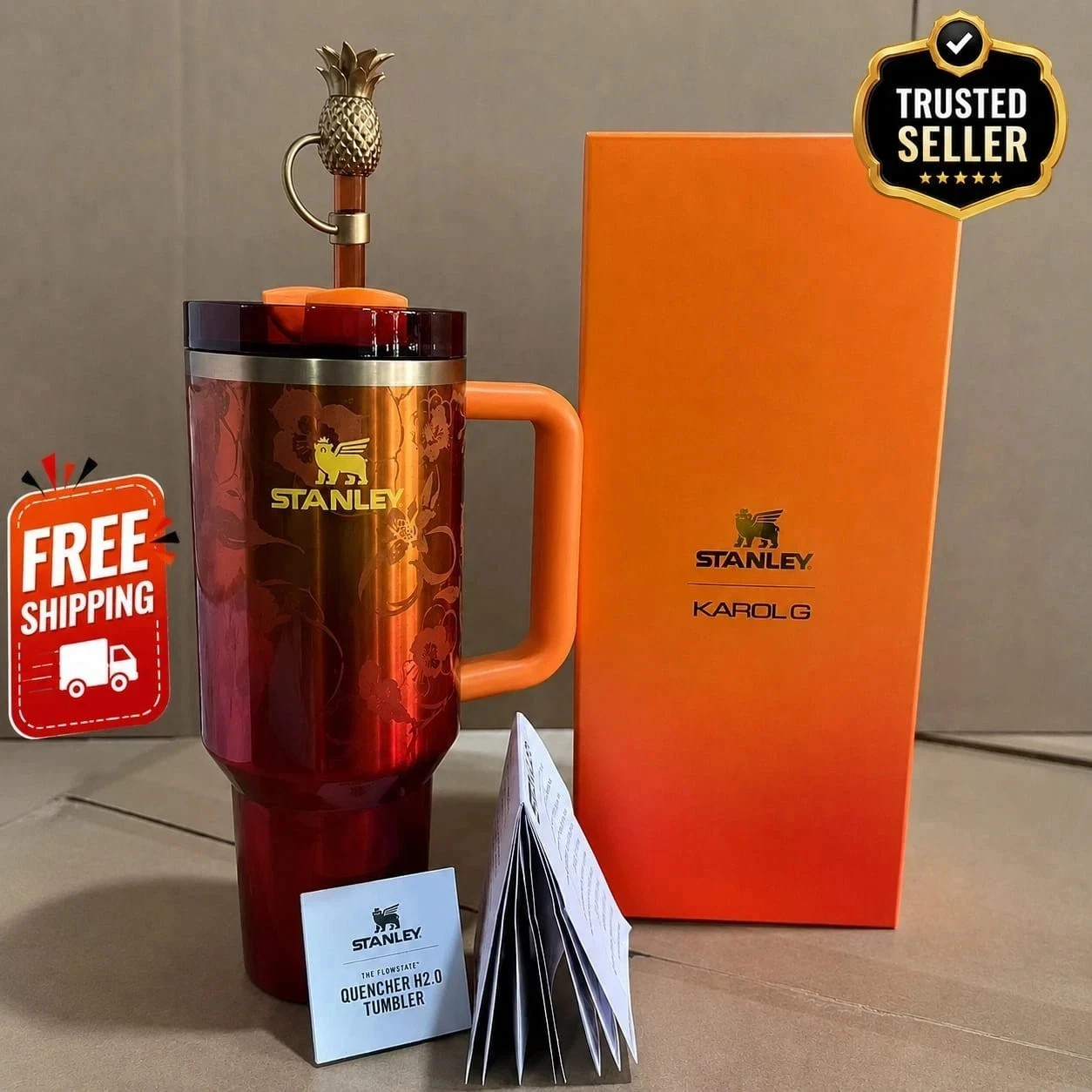 The Stanley 1913 x KAROL G 40 oz Quencher H2.O FlowState Tumbler 