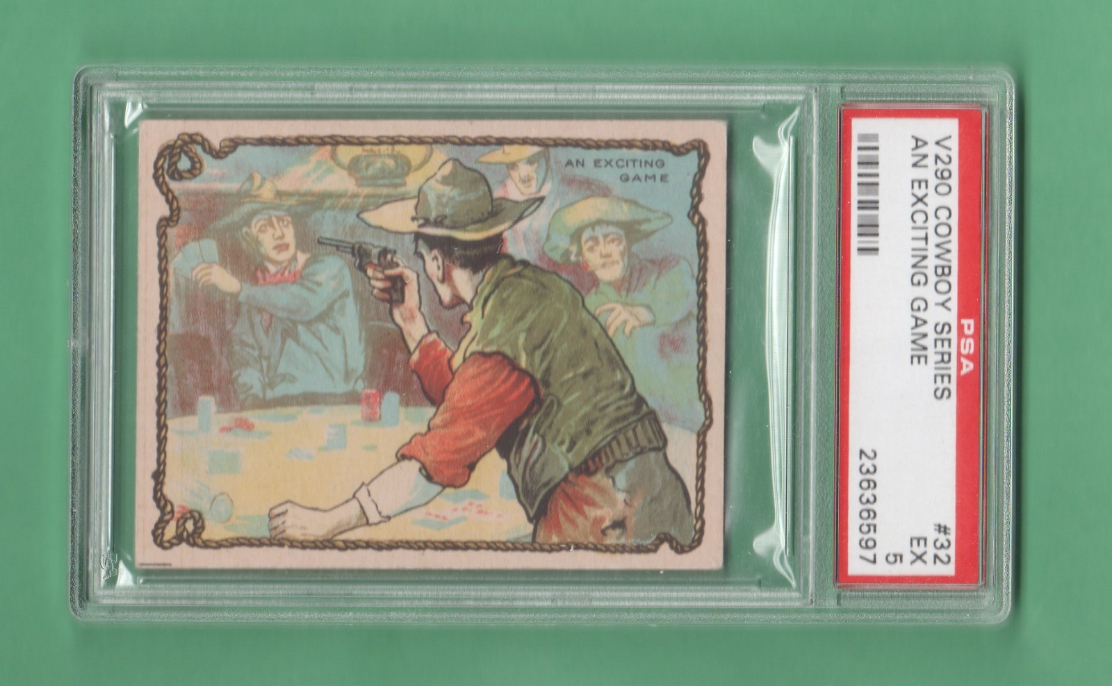 1930s V290 Hamilton Cowboy Series  An Exciting Game # 32  PSA 5  Rare Read