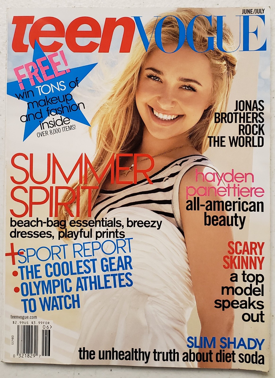 Teen Vogue Magazine June/July 2008 Hayden Panettiere~Jonas Brothers~Fashion
