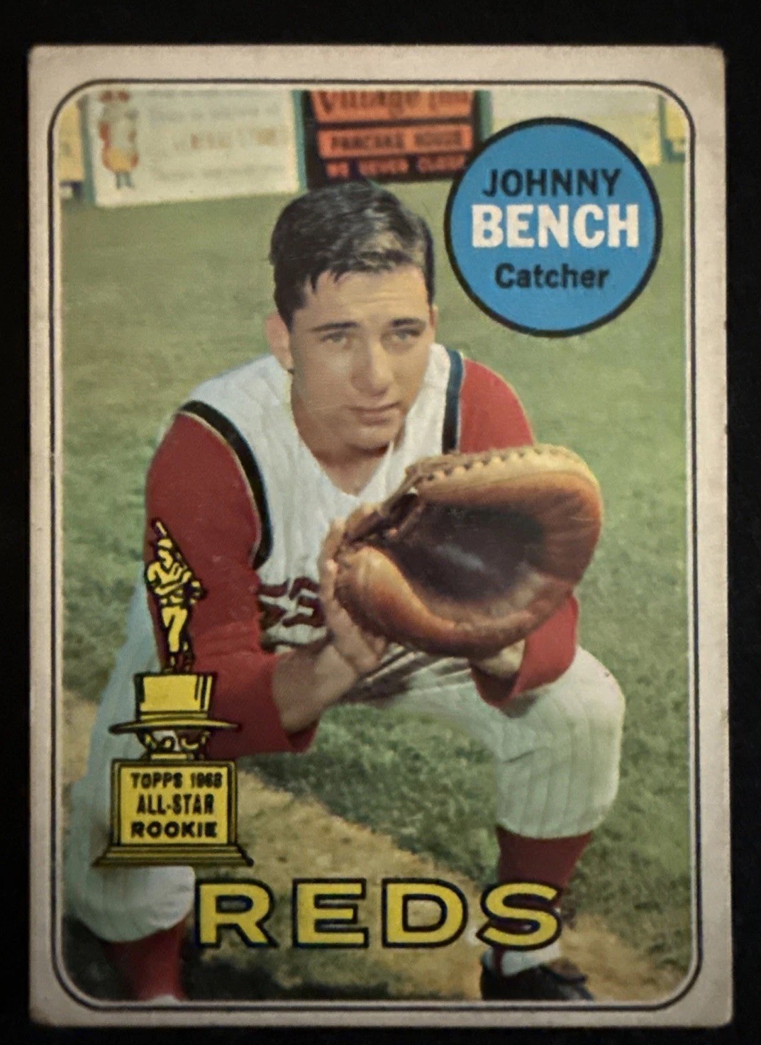 1969 Topps #95 Johnny Bench Cincinnati Reds Baseball Card VG - Centered - Nice