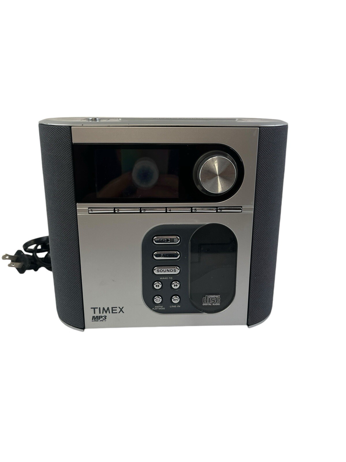 Timex T617S Digital PreSet Stereo CD Alarm Clock Radio Nature Sounds MP3 Line-In