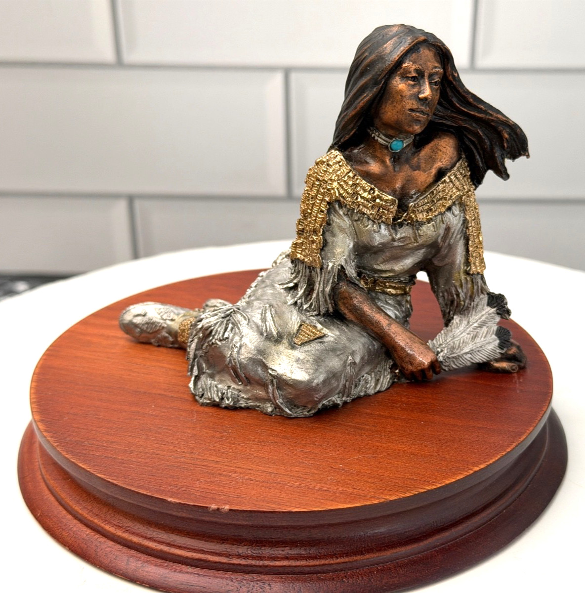 C.A. Pardell Legends Mixed Sculpture INDIAN MAIDEN 646/1500 COA rare
