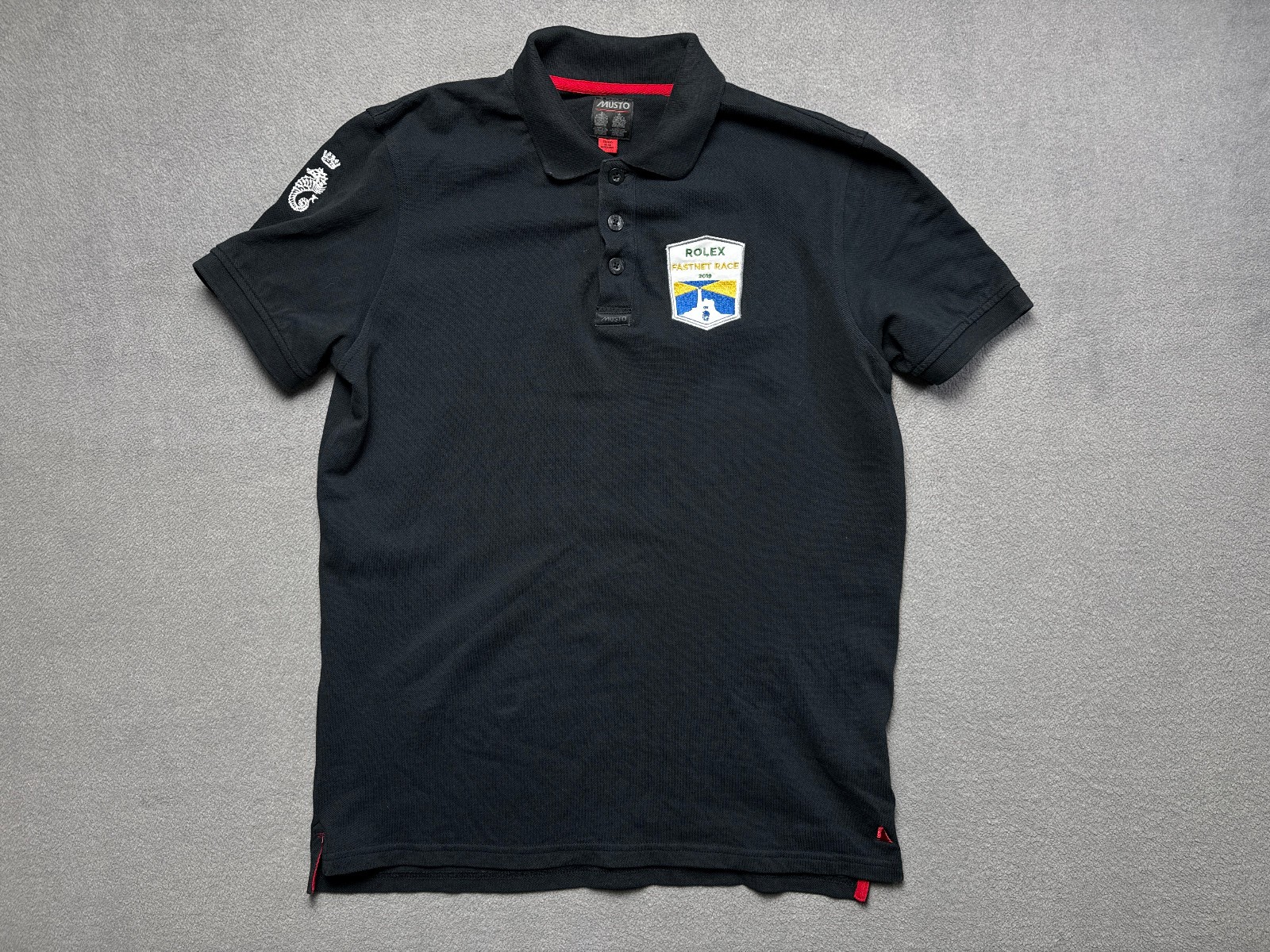 Musto Rolex Fastnet Race 2019 Mens M Black Polo Shirt
