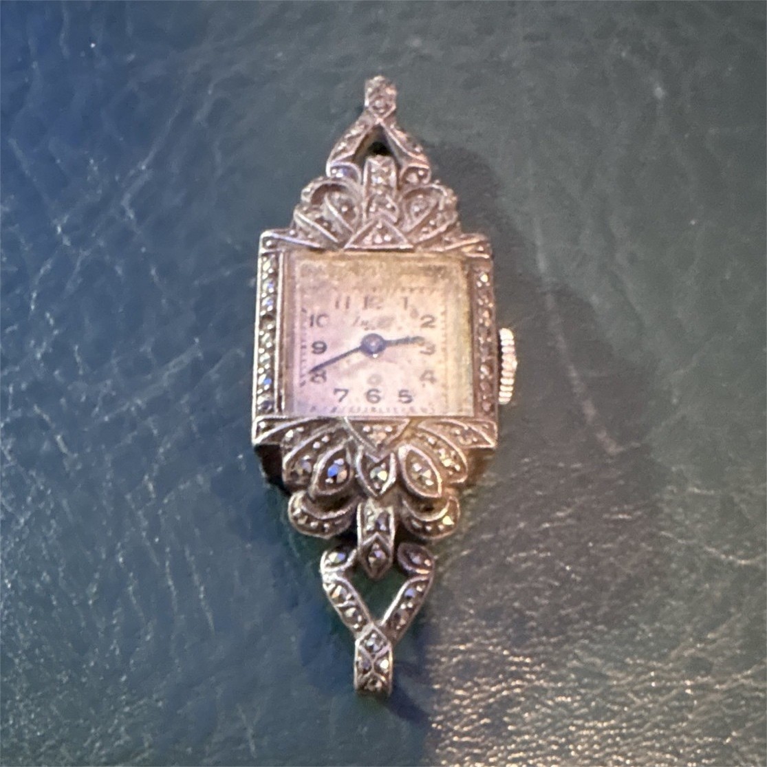 Vintage German 925 Silver Luz Swiss 15J Mechanical Cocktail Watch RUNNING