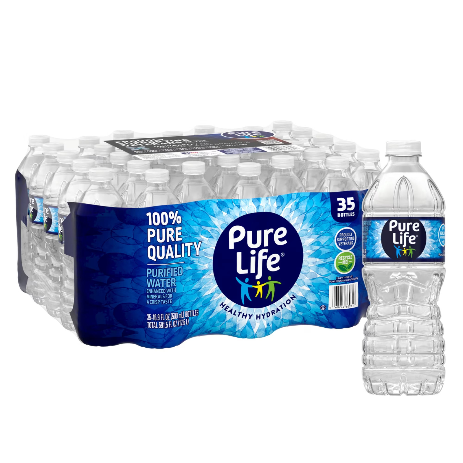 Pure Life Purified Water, 16.9 Fl Oz, 35-Pack Plastic Bottles Free delivery Pure Life Purified Water, 16.9 Fl Oz, 35-Pack Plastic Bottles Free delivery