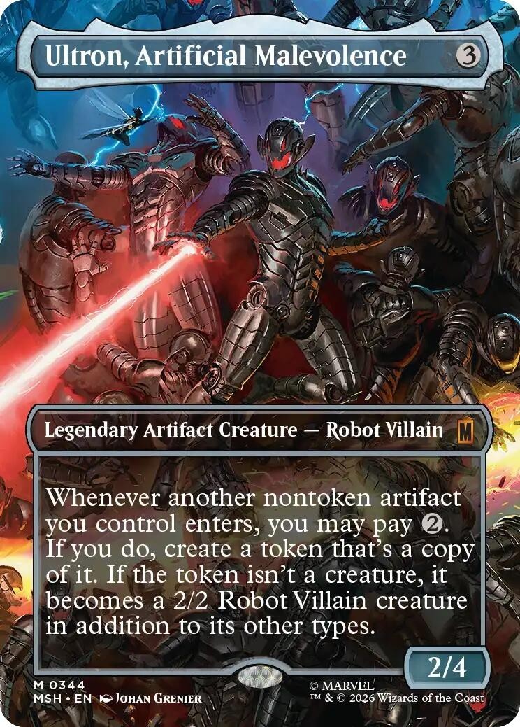 MTG MSH M Ultron, Artificial Malevolence (Borderless) #0344 NM MTG MSH M Ultron, Artificial Malevolence (Borderless) #0344 NM