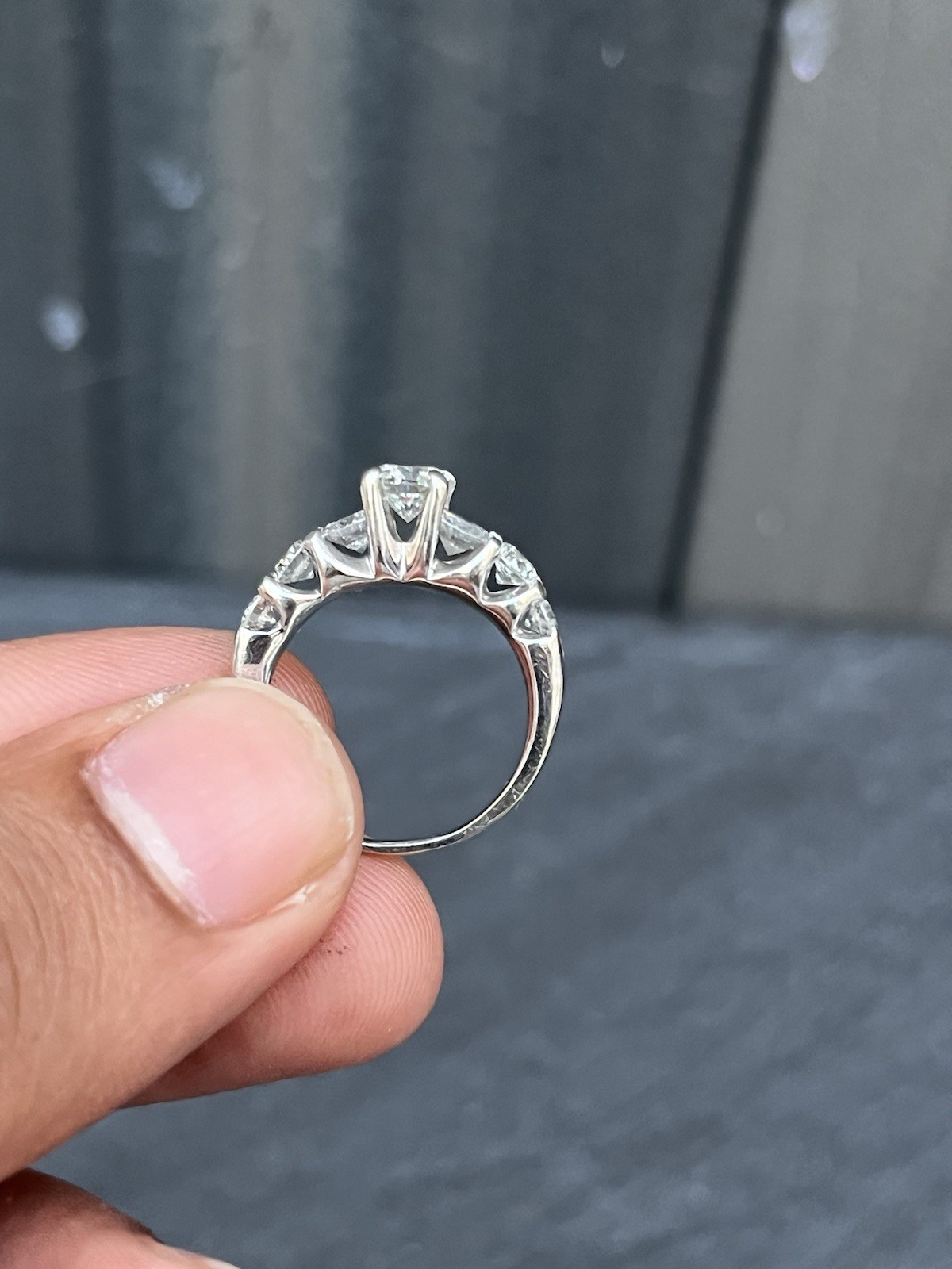 Gorgeous 14k White Gold Diamond Ring With 7 Natural Diamond Stone Size 6 Gorgeous 14k White Gold Diamond Ring With 7 Natural Diamond Stone Size 6