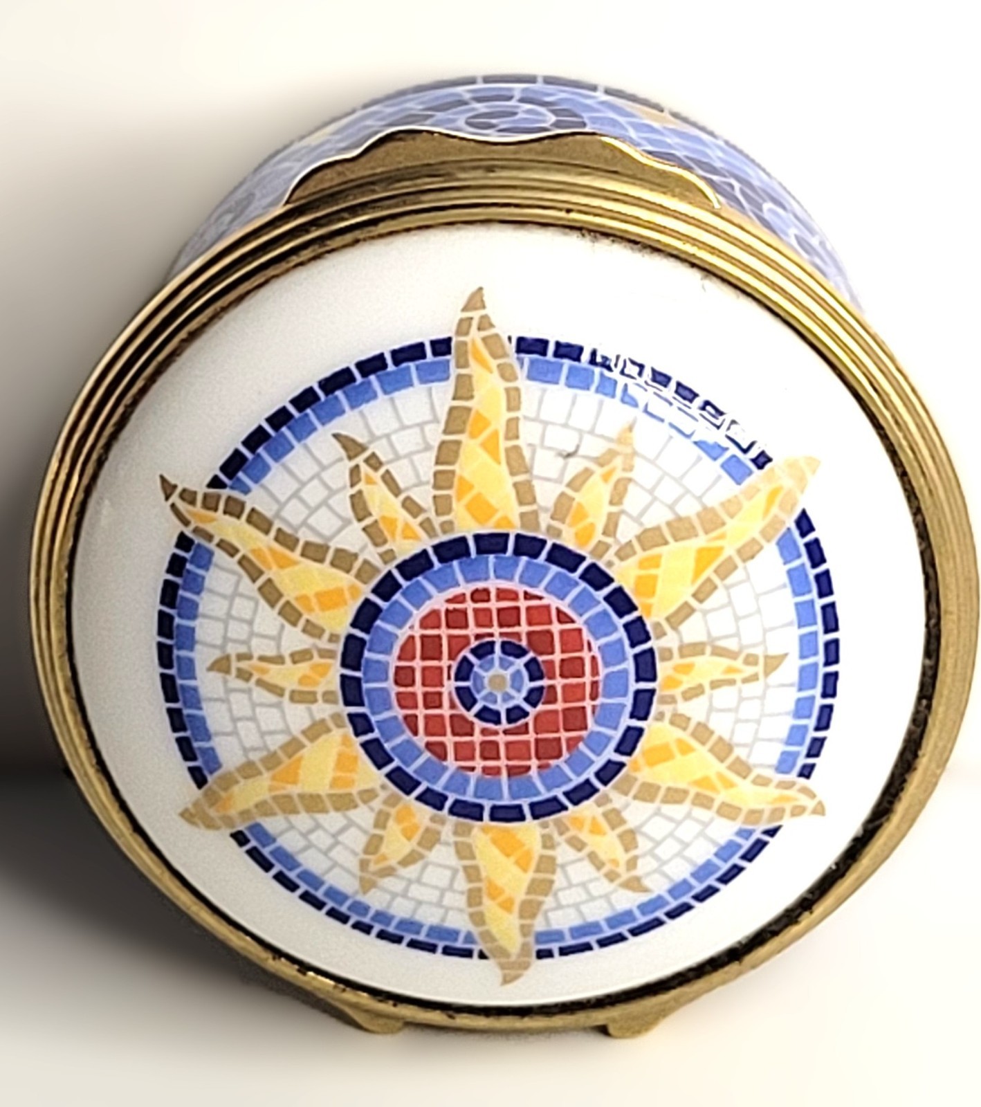 William Edwards Burj Al Arab Dubai Trinket Box Fine Bone China Mosaic Gold