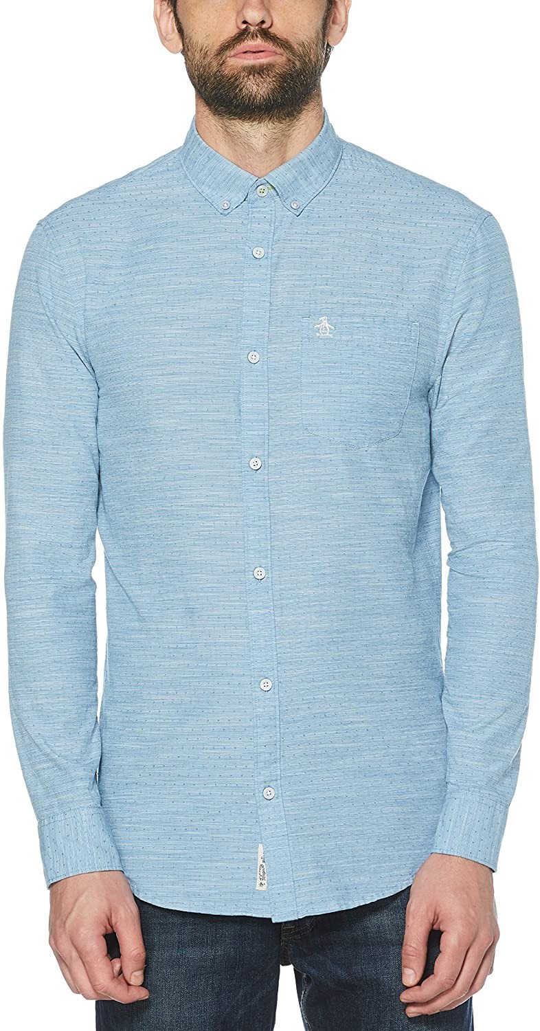 Original Penguin Mens Textured Dobby Shirt Size M Original Penguin Mens Textured Dobby Shirt Size M