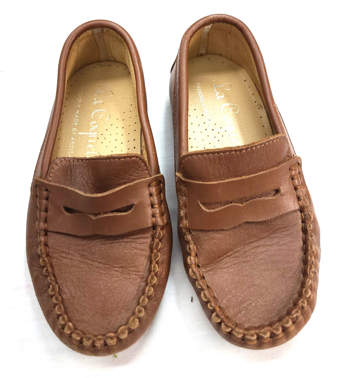 La Coqueta Boys Loafers Sz US 11 UK 10 EU 28 leather Slip on