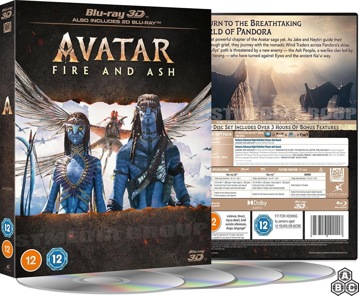 Avatar: Fire and Ash 3D Blu-ray + Blu-ray [Region Free] (4-Disc Set) 