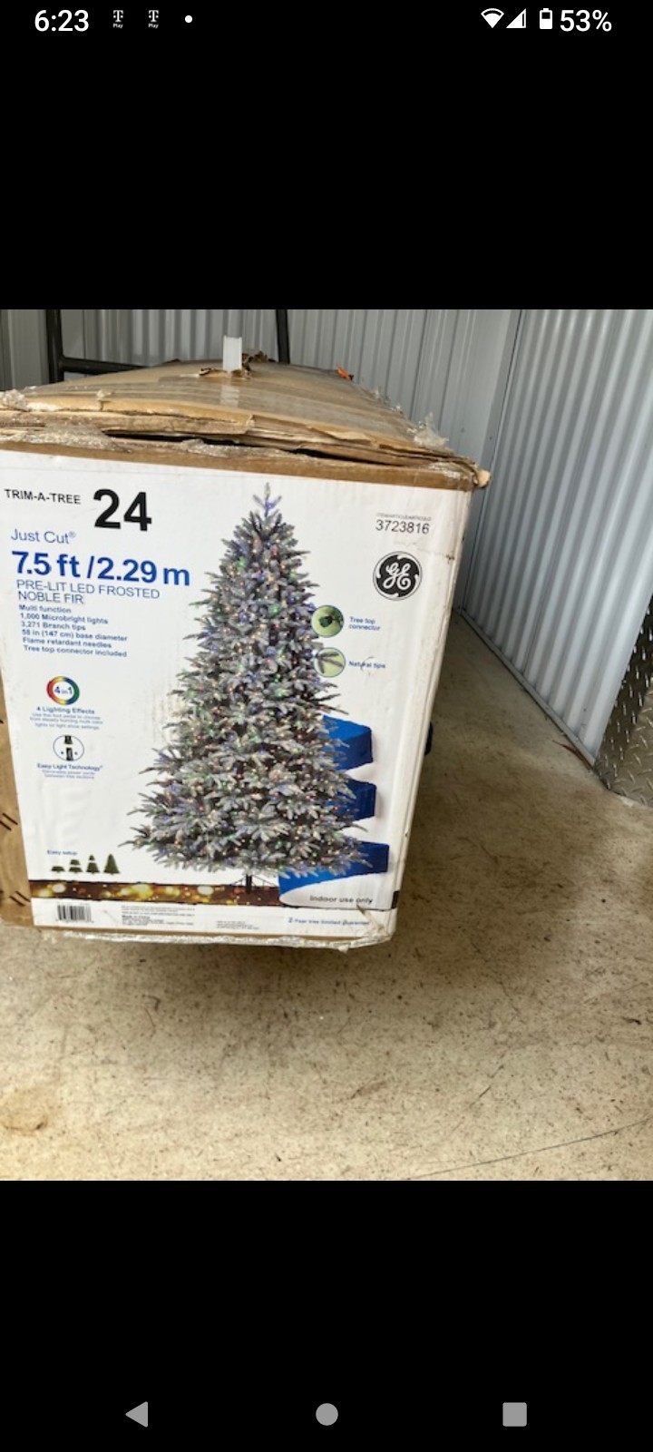 GE 7.5-ft Fir Pre-lit Artificial Christmas Tree 1000 White LEDs will update list