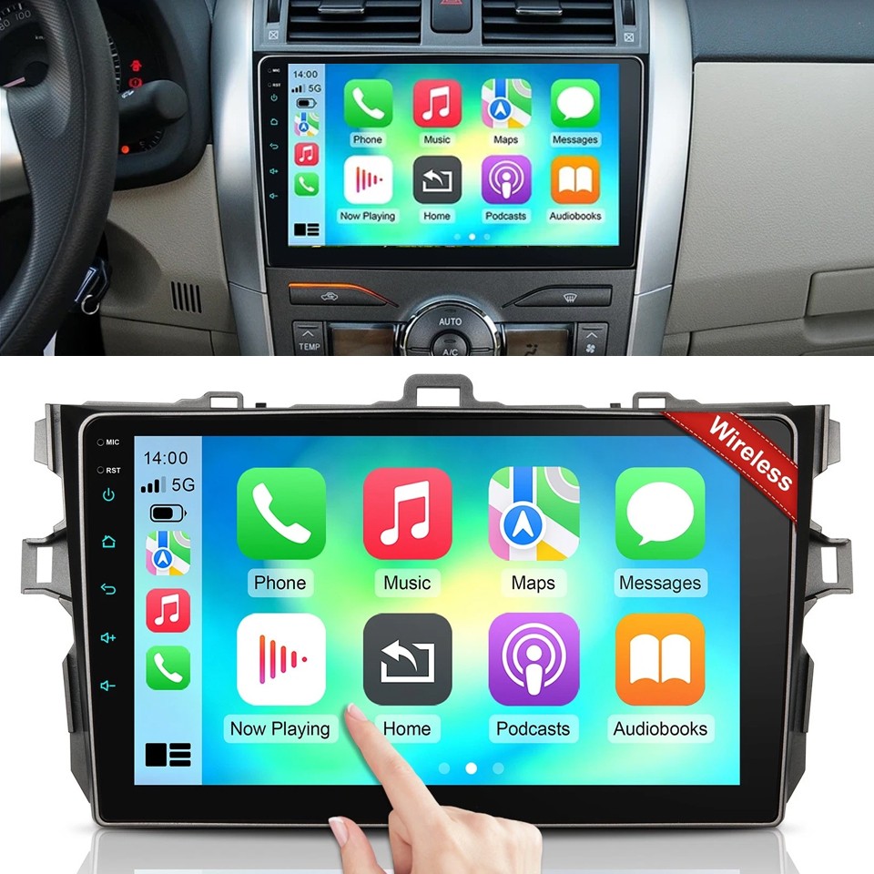 FOR TOYOTA COROLLA 2009-2013 Apple Carplay Car Radio Android 15 GPS Navi +CAM