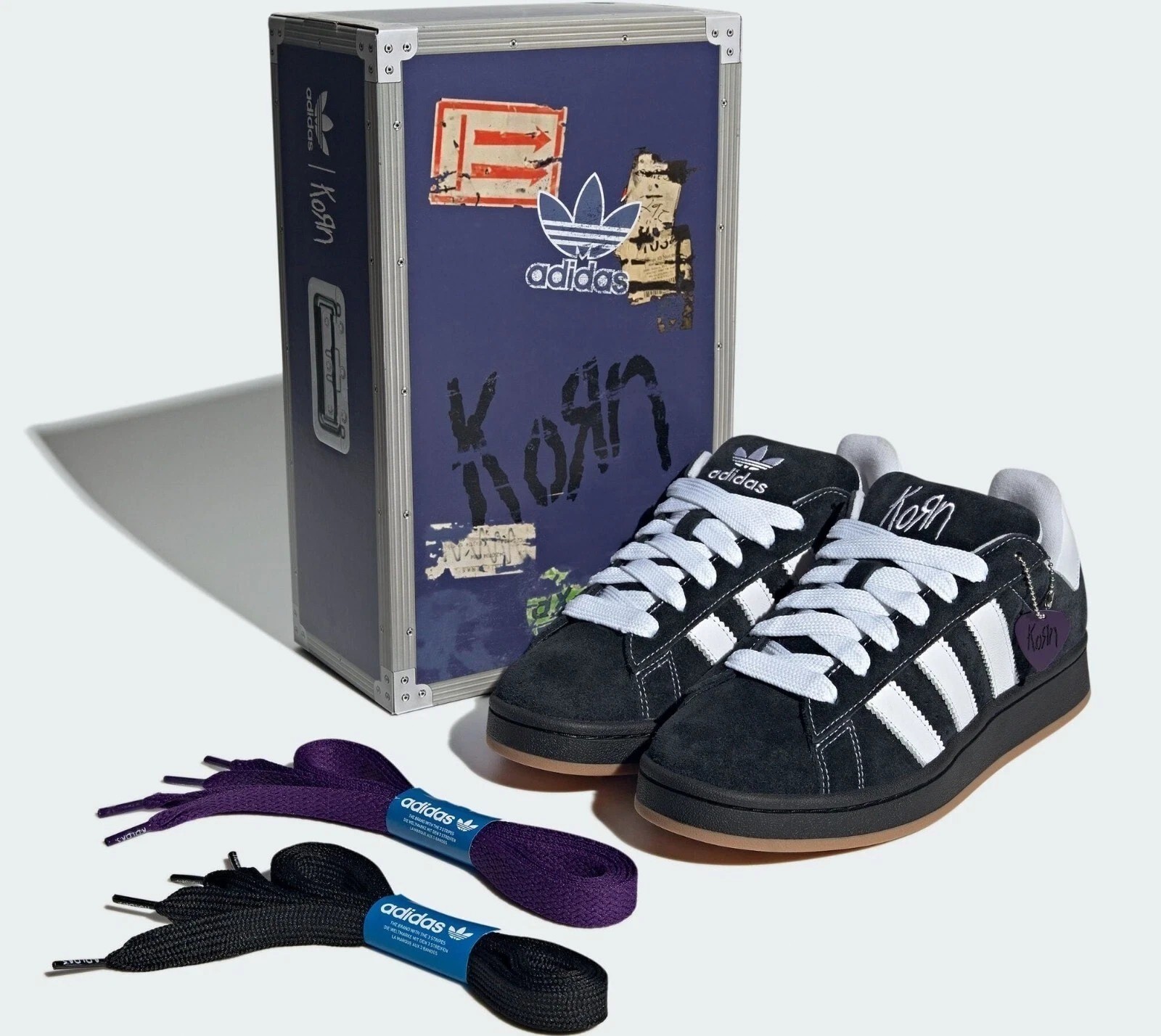 IG 0792 Korn adidas Originals Campus \'00s Black White Gum NEW WITH BOX
