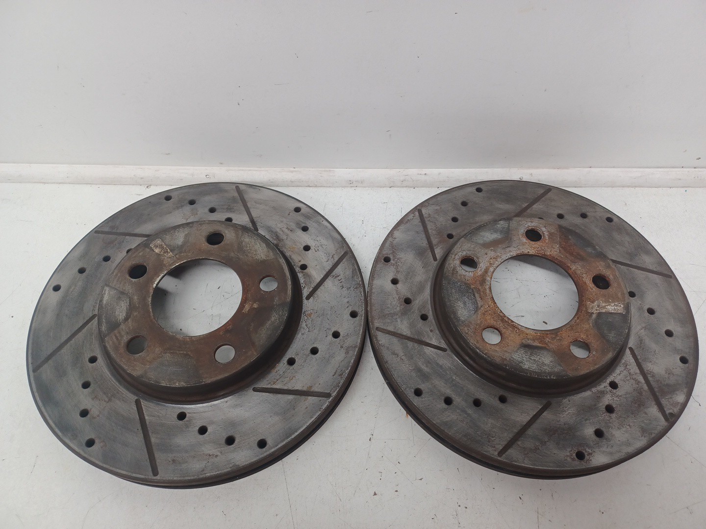 94-04 Mustang Rear Aftermarket Drilled & Slotted Disc Brake Rotors