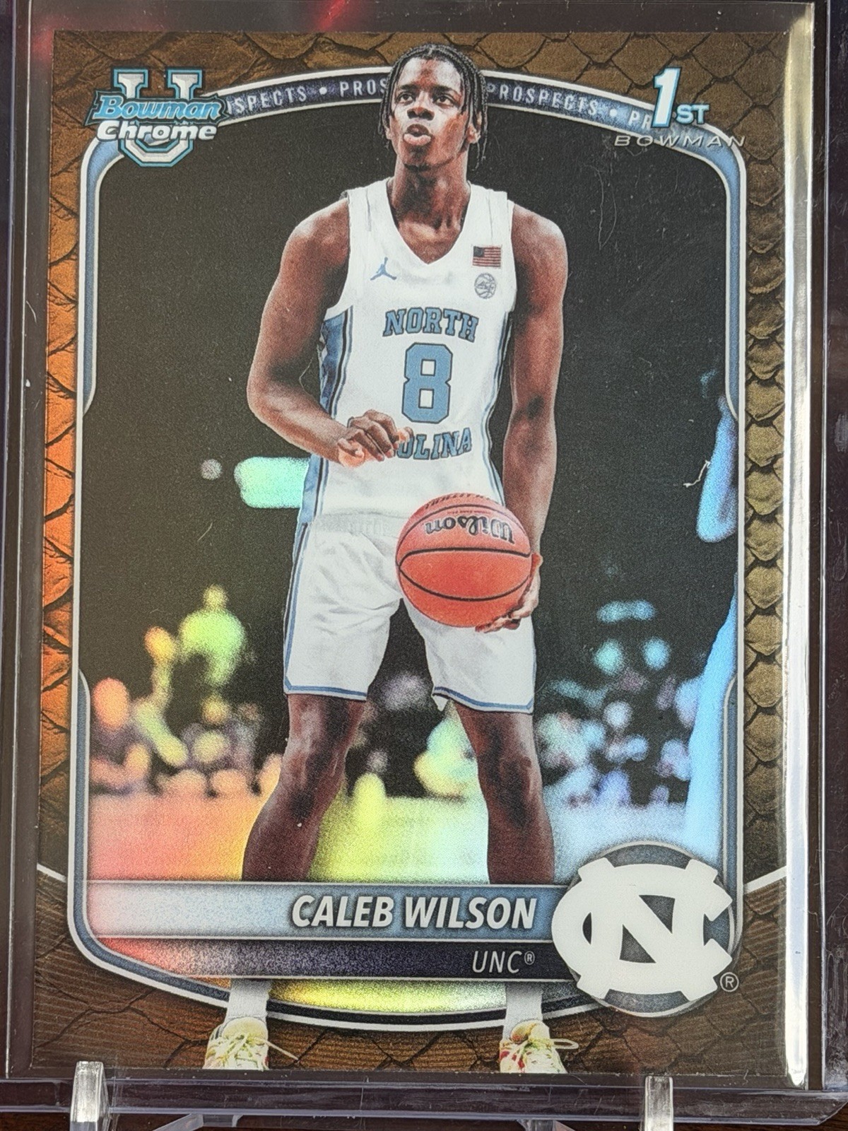 2025-26 Bowman Chrome Caleb Wilson 1st Bowman Reptilian Refractor #BCP-83 UNC