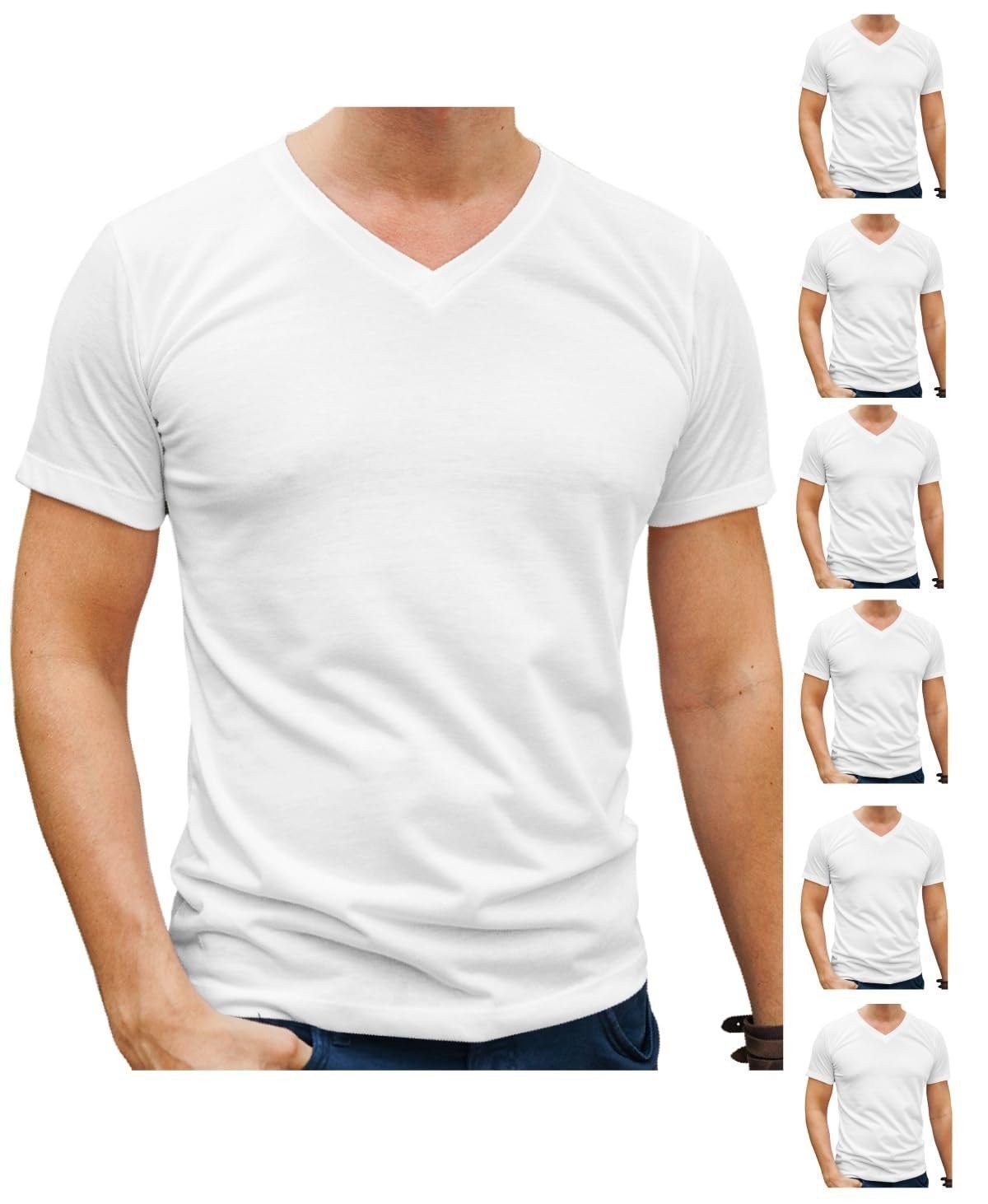 Brooklyn Vertical Mens 6-Pack V Neck Undershirts Short Sleeve Cotton Round Neck Brooklyn Vertical Mens 6-Pack V Neck Undershirts Short Sleeve Cotton Round Neck