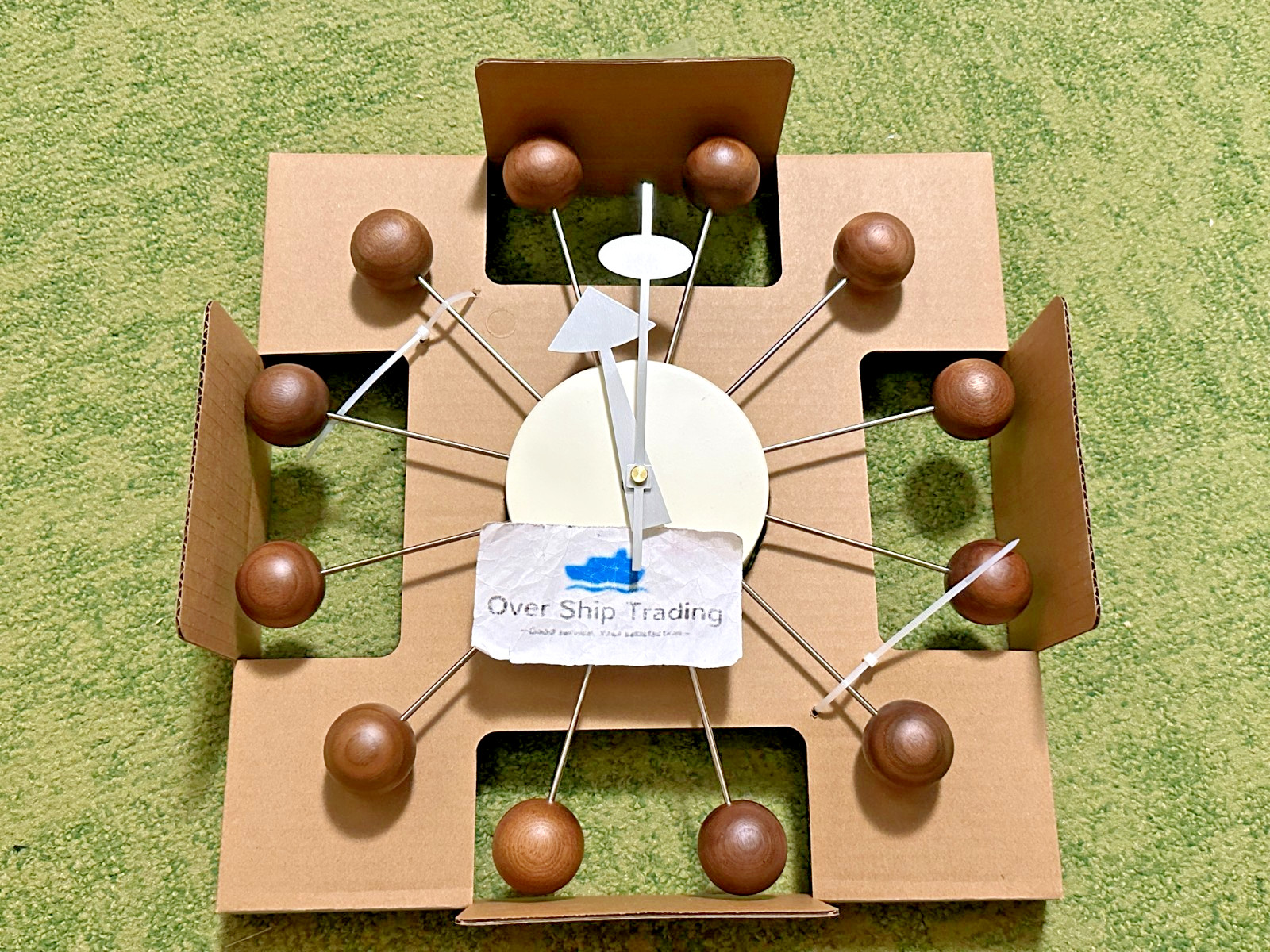 George Nelson Ball Wall Clock Brown Color Re-product Design Furniture Mid 20th