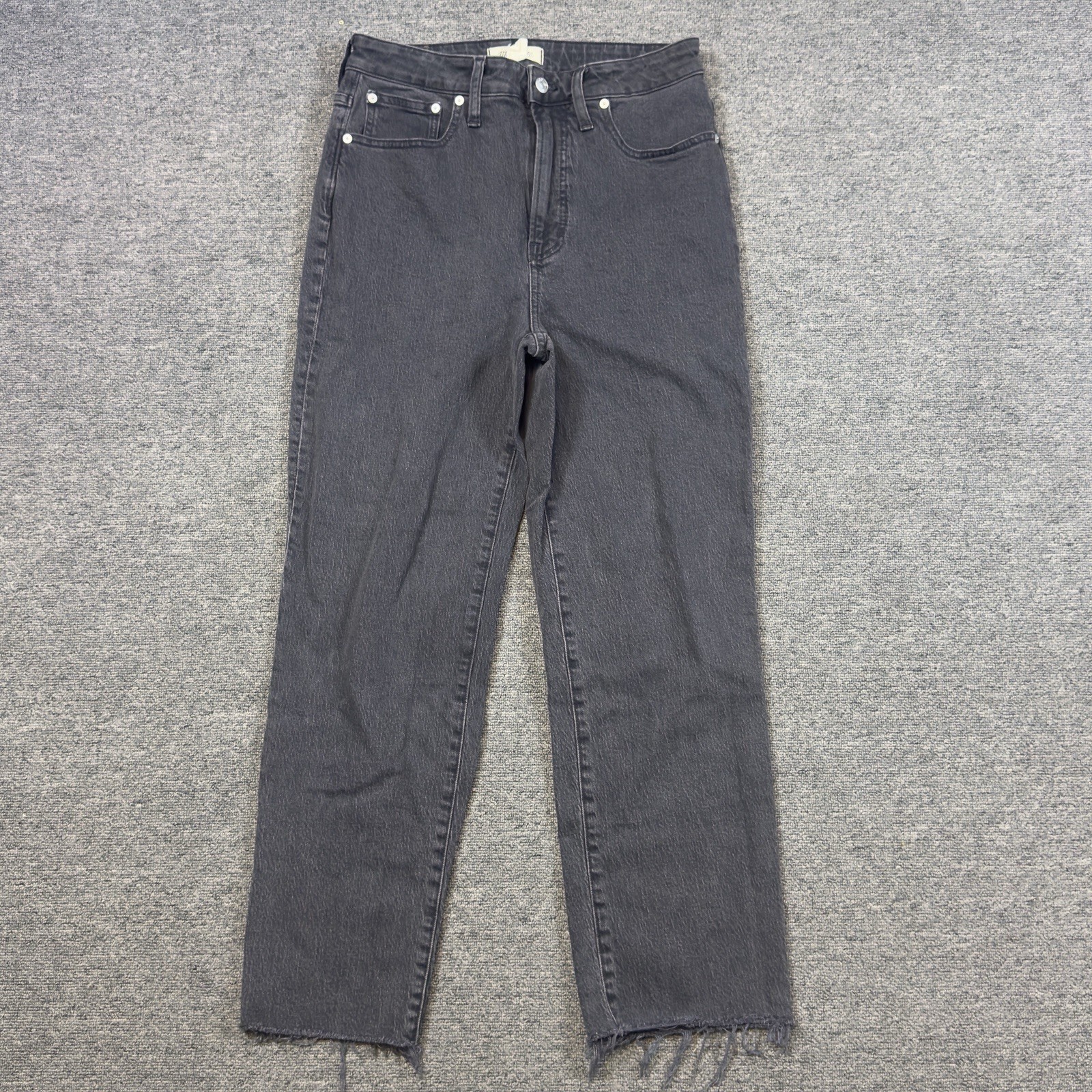Madewell Women’s The Curvy Perfect Vintage Straight Jeans Size 29 Charcoal Raw