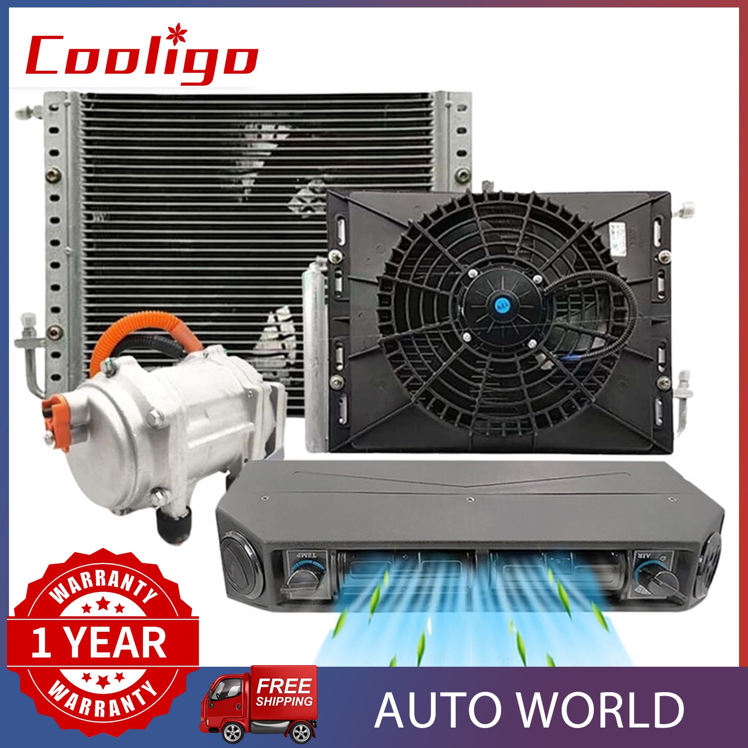 #Universal 12V Underdash Car Truck Air Conditioner Electric A/C Kit Cooling Only
