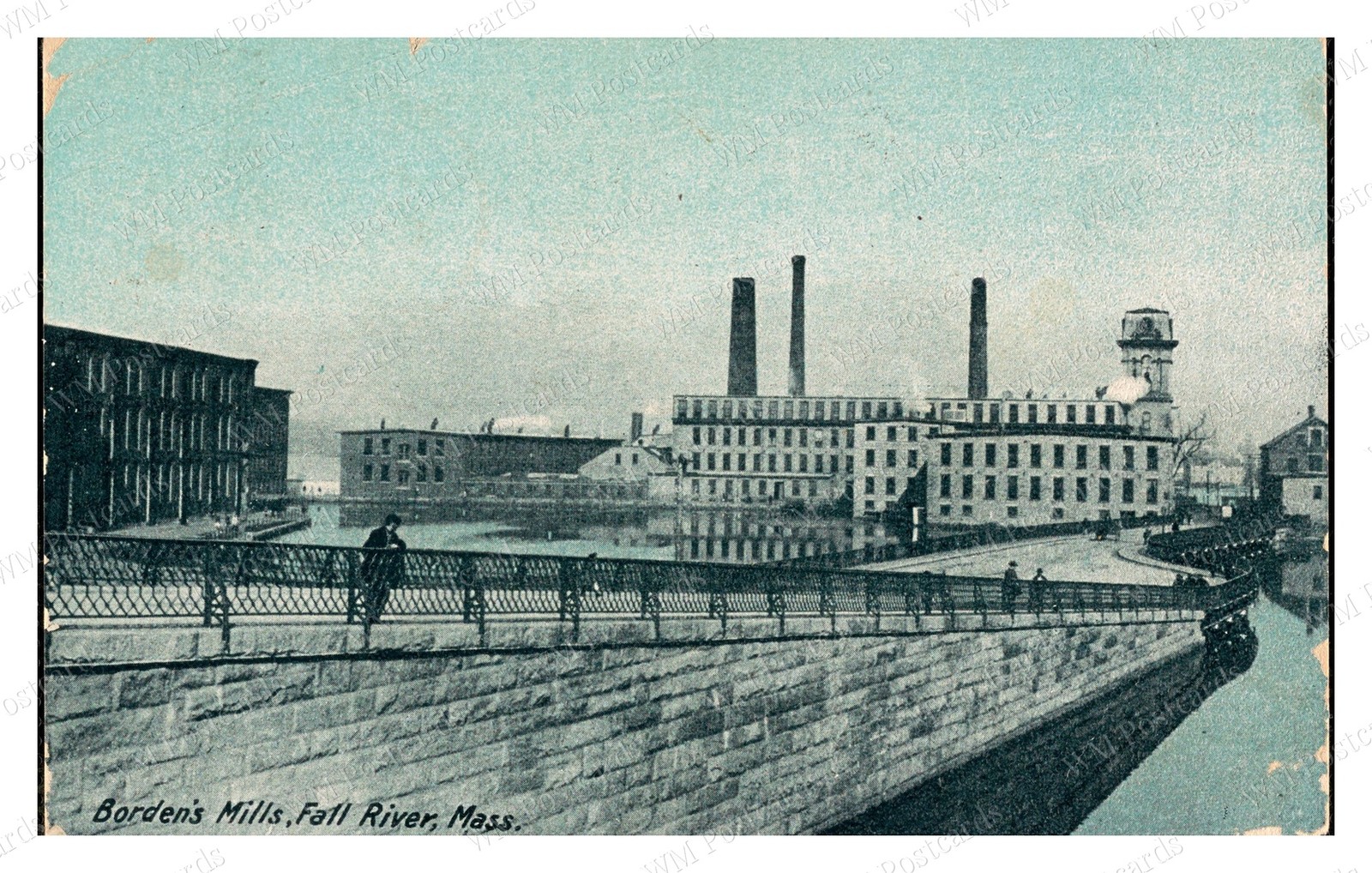 Fall River Massachusetts 1900s Borden's Mills Textile Mill Standard Postcard Fall River Massachusetts 1900s Borden's Mills Textile Mill Standard Postcard