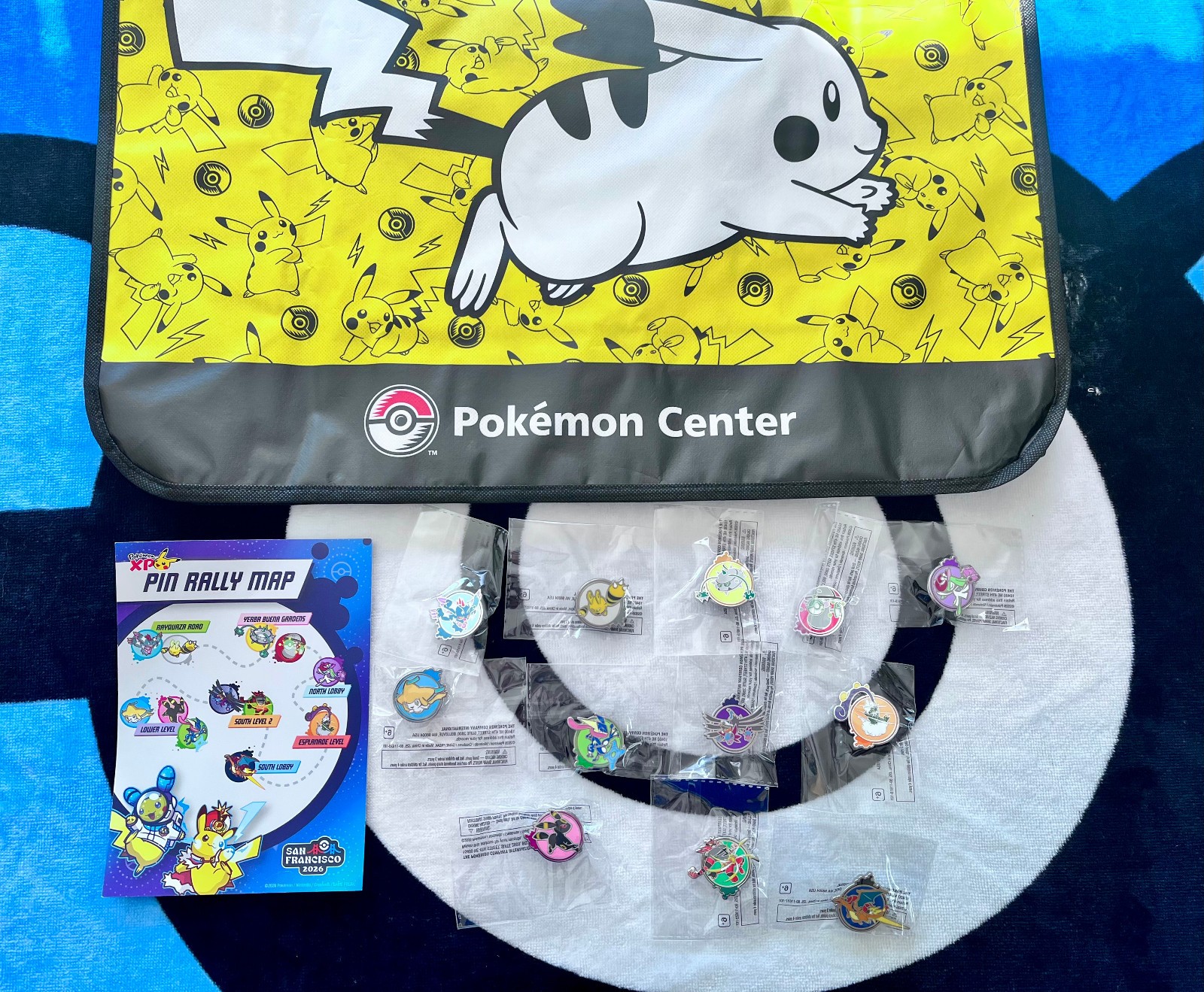 Pokémon Worlds and PokémonXP 2026: Pin Rally + Bag [Complete Set of 12 Pins]