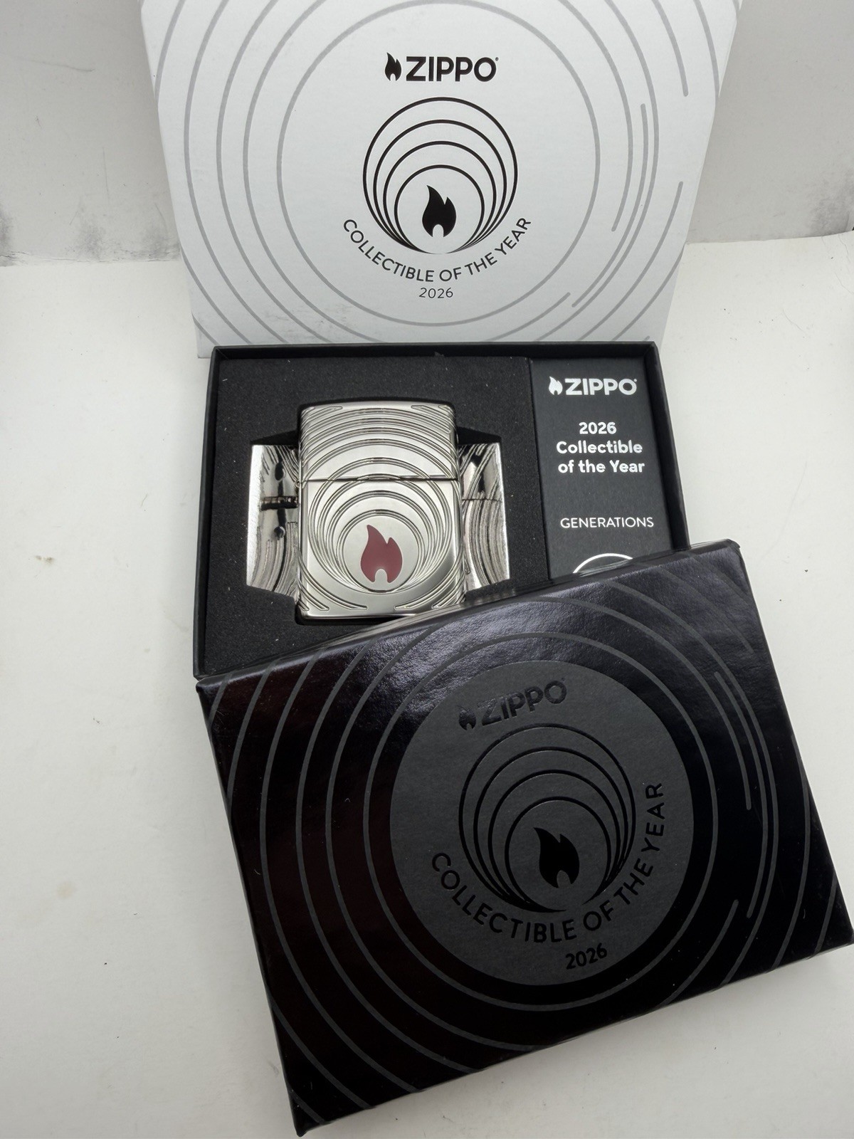 2026 COTY Collectible Of The Year Deep Carve Black Ice Armor Zippo Lighter #400