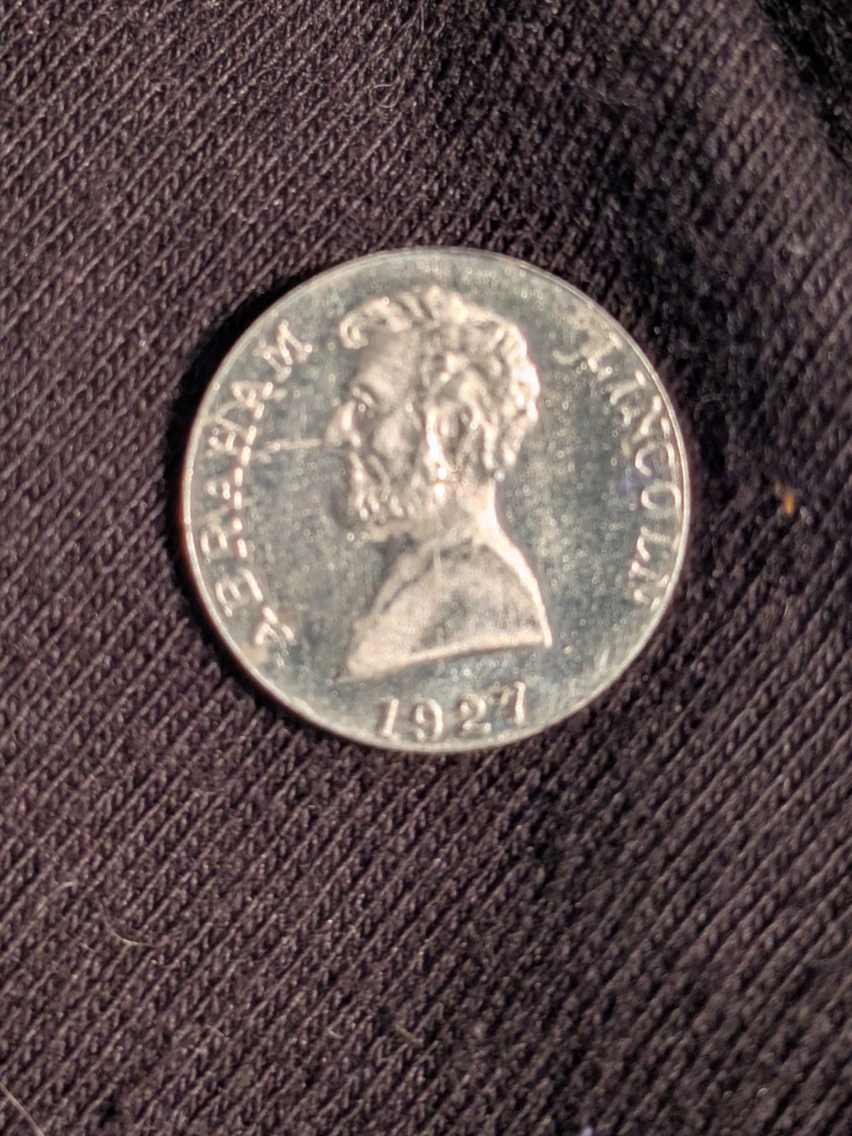 1927 President Abraham Lincoln Token T60163 1927 President Abraham Lincoln Token T60163