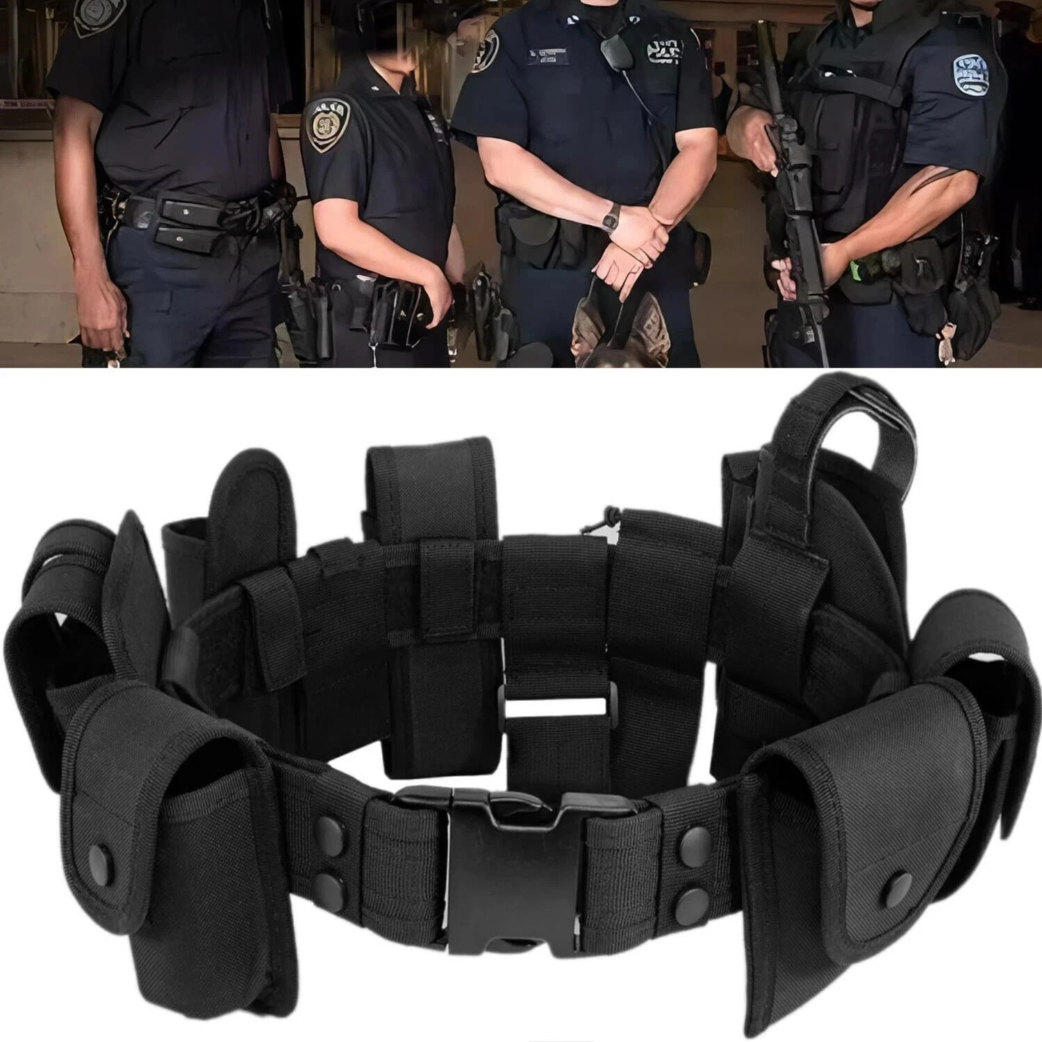 New Tactical Nylon police Security Guard Duty Belt Utility Kit System With Pouch New Tactical Nylon police Security Guard Duty Belt Utility Kit System With Pouch